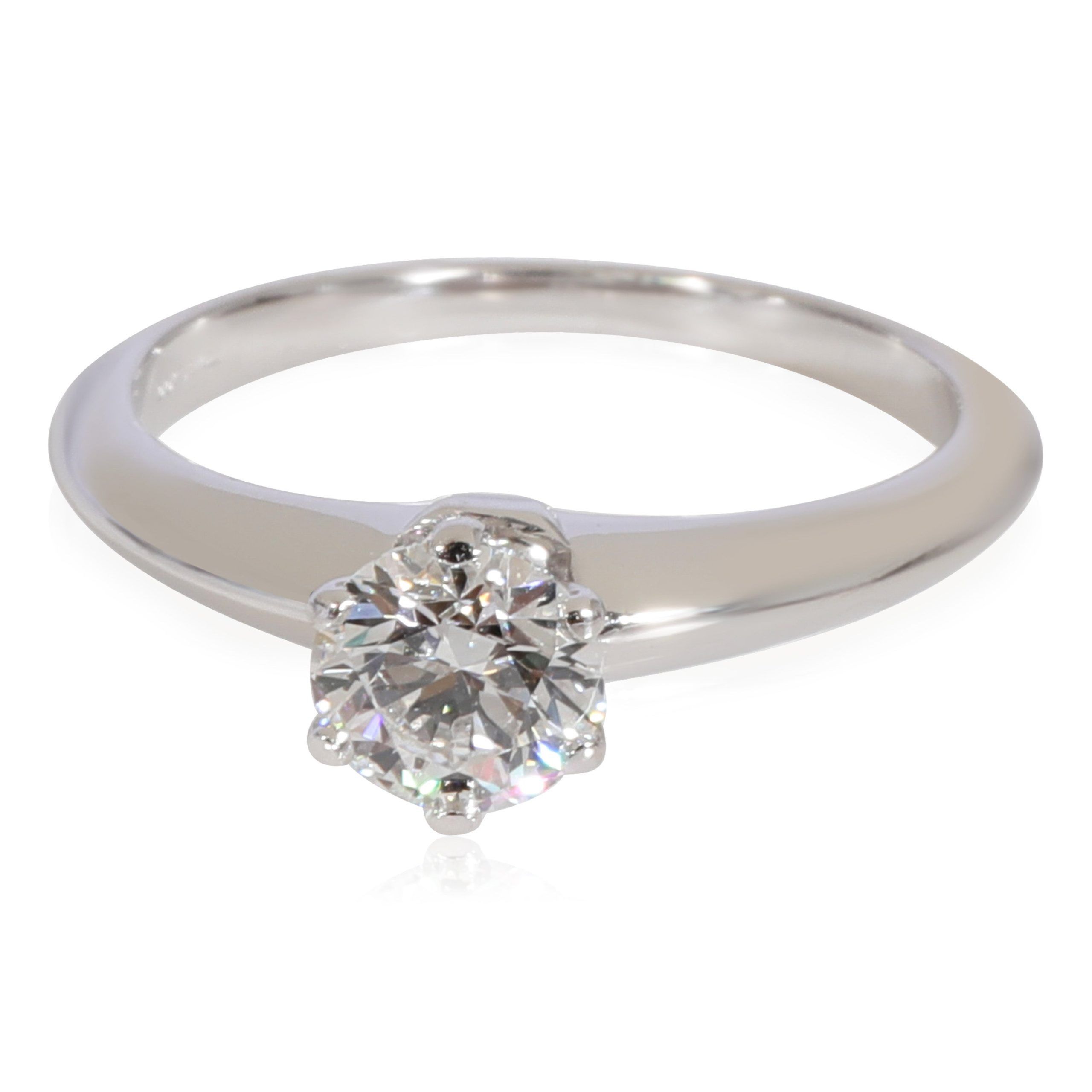 image of Tiffany Co Tiffany & Co. Diamond Solitaire Ring In Platinum D Vvs2 in Silver, Women's