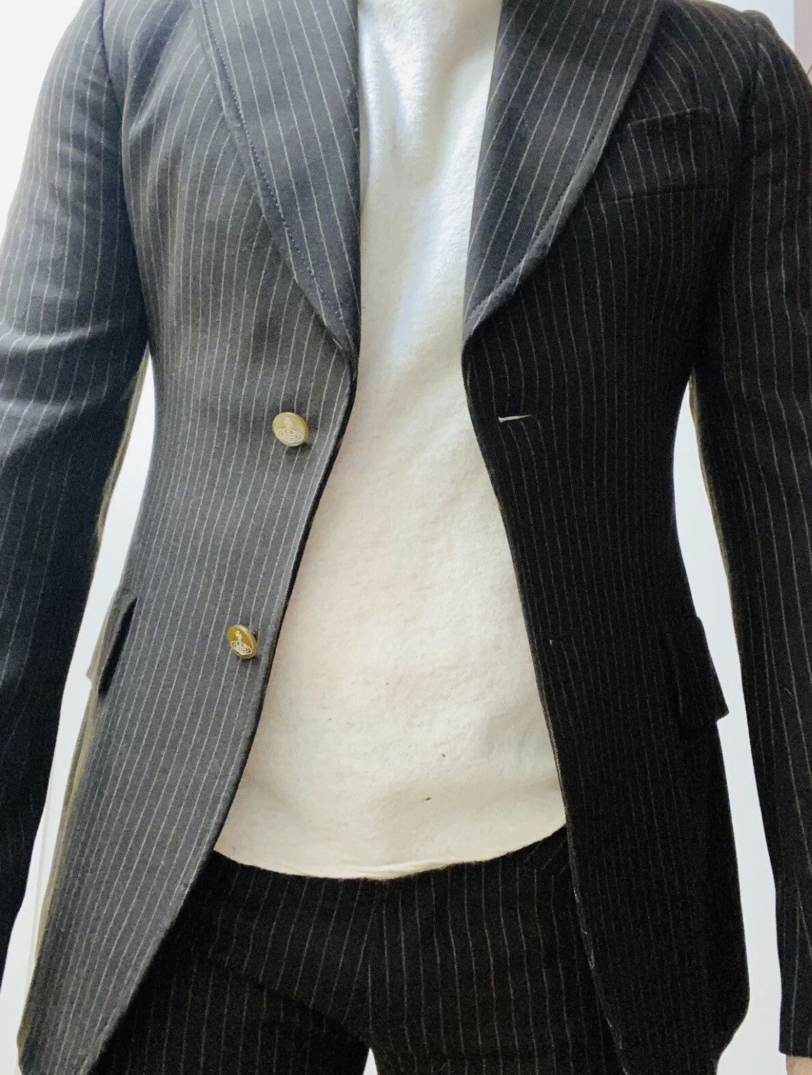 Vivienne Westwood Vivienne Westwood pin stripe brown suit Size 48R - 1 Thumbnail