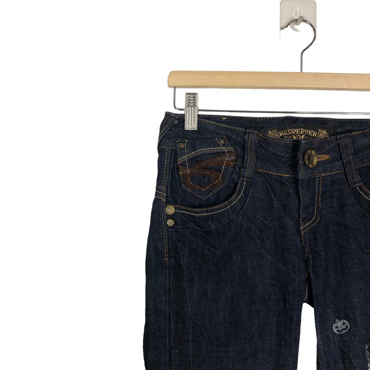 Japanese Brand 🔥Rare Punk Style Half Cut Denim Jeans Red Pepper Japan & Co Size US 26 / EU 42 - 6 Thumbnail