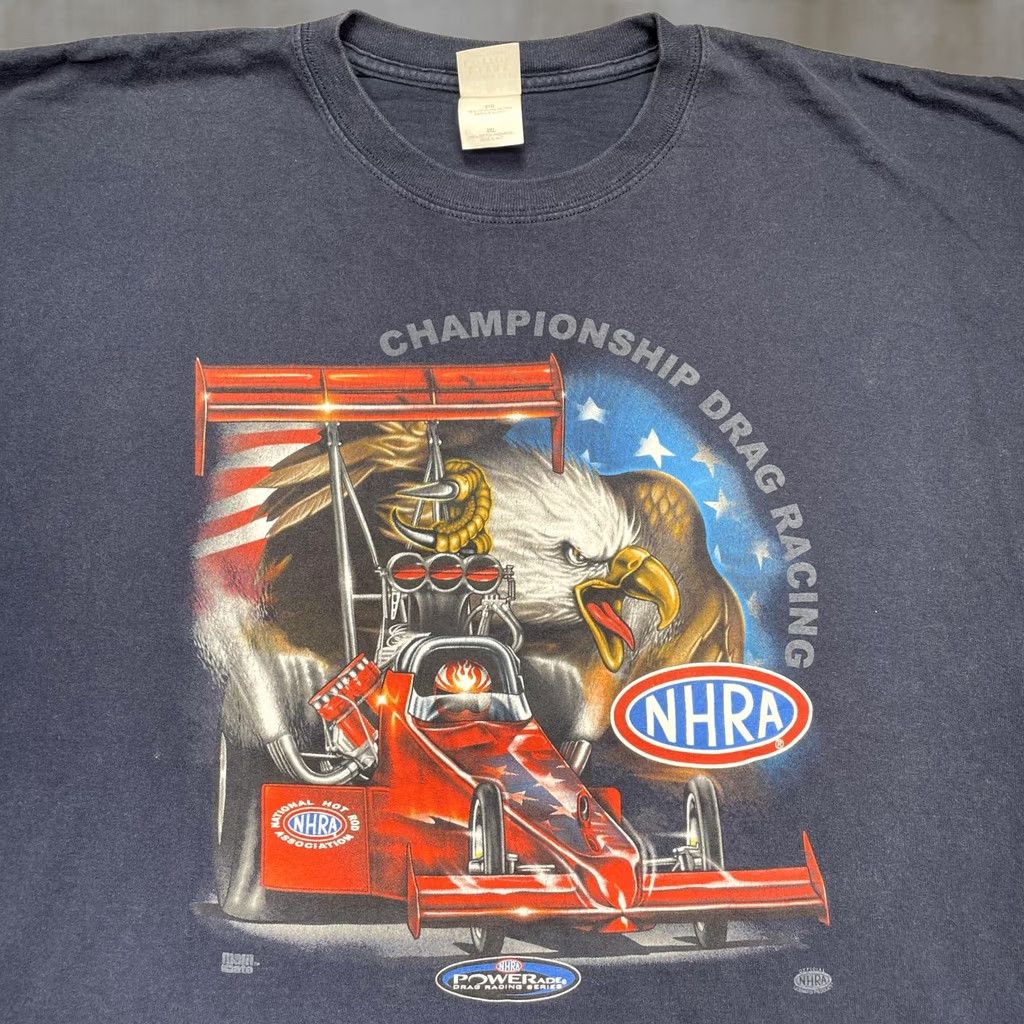 Vintage NHRA Championship Drag Racing Shirt Mens 2XL Blue Eagle Top Fuel Graphic Tee USA Size US XXL / EU 58 / 5 - 1 Thumbnail