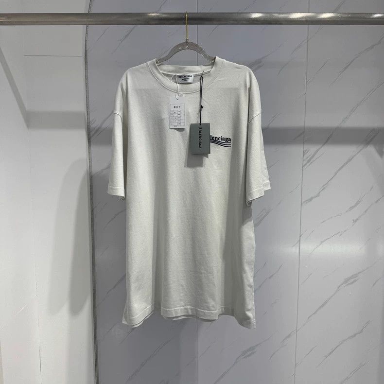 Balenciaga Balenciaga White Coke Wave Logo Tee Size US M / EU 48-50 / 2 - 1 Thumbnail