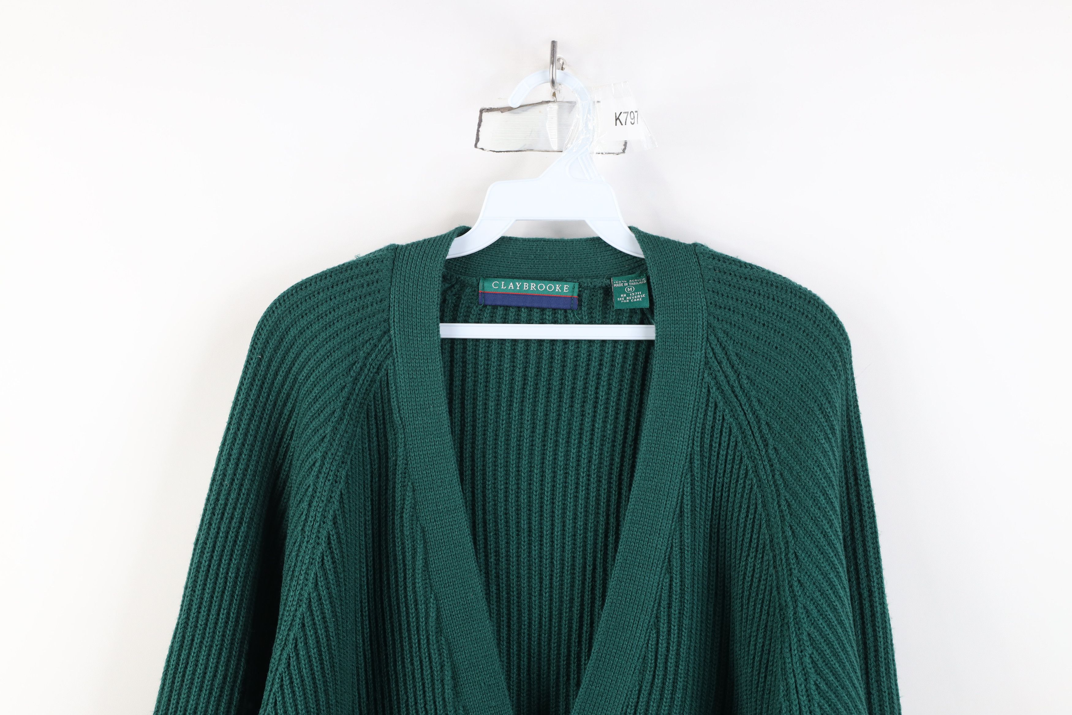 Vintage Vintage 90s Streetwear Heavy Chunky Ribbed Cardigan Sweater Size US M / EU 48-50 / 2 - 2 Thumbnail