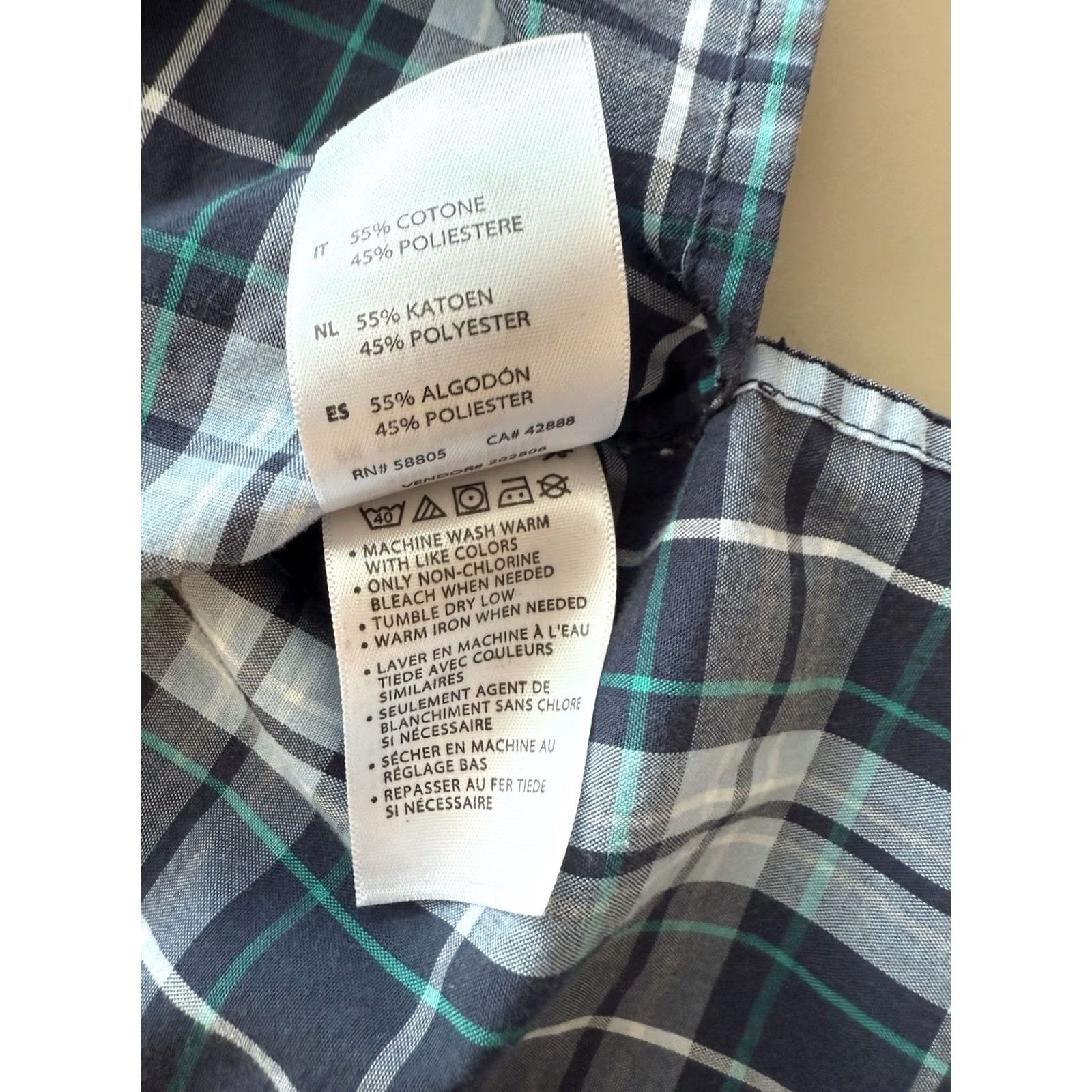 Vintage Harbor Bay Shirt Mens 1XL Blue Plaid Short Sleeve Button Down Classic Casual Size US XL / EU 56 / 4 - 5 Thumbnail
