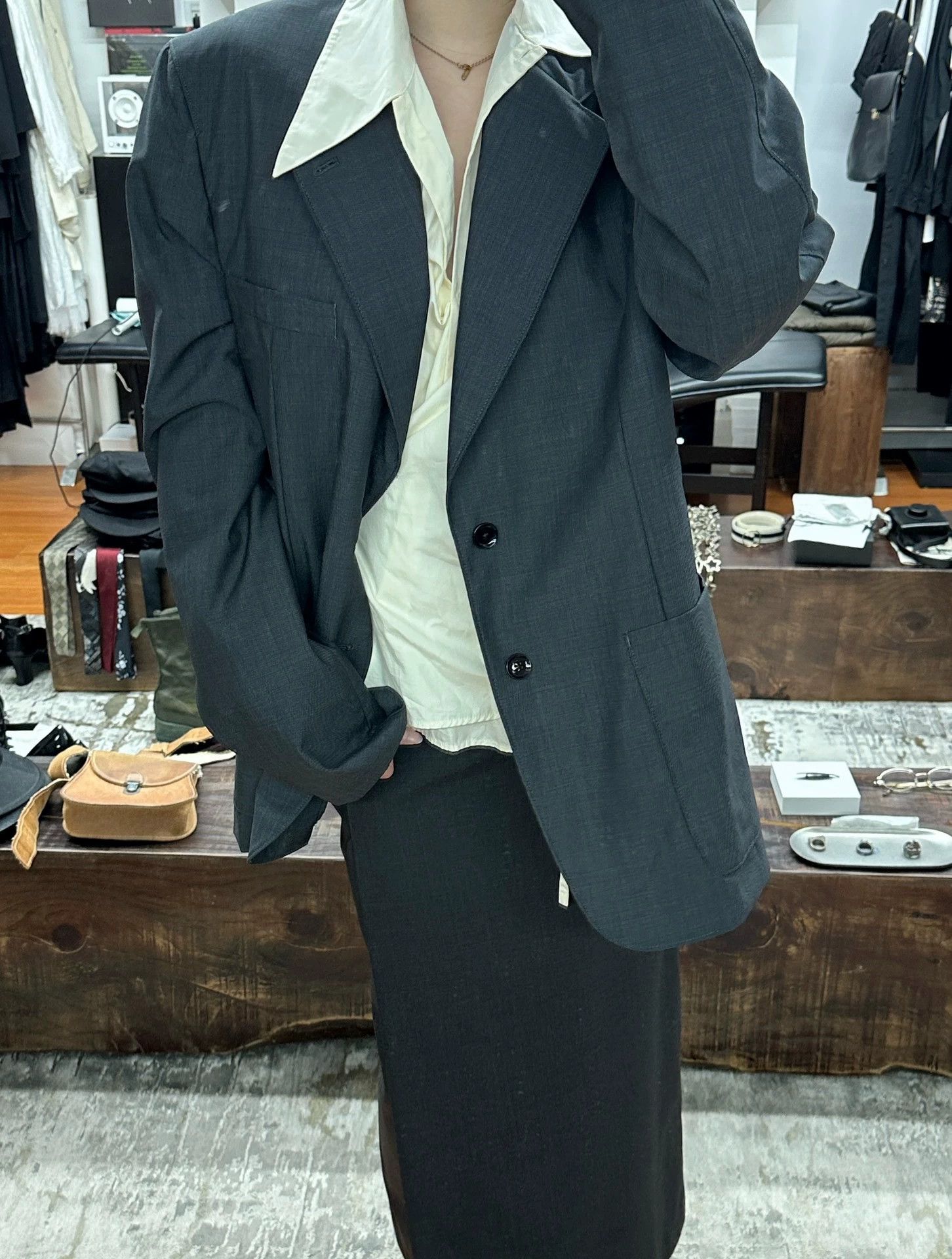 Lemaire Lemaire Gray Suit Size L Unisex Sharp Shoulder Size L / US 10 / IT 46 - 3 Thumbnail