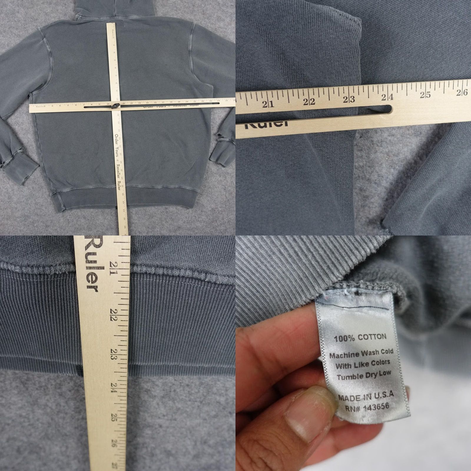 Vintage Joah Brown Hoodie Womens One Size Gray Full Zip Cotton Thrashed Grungy Casual Size ONE SIZE - 11 Thumbnail