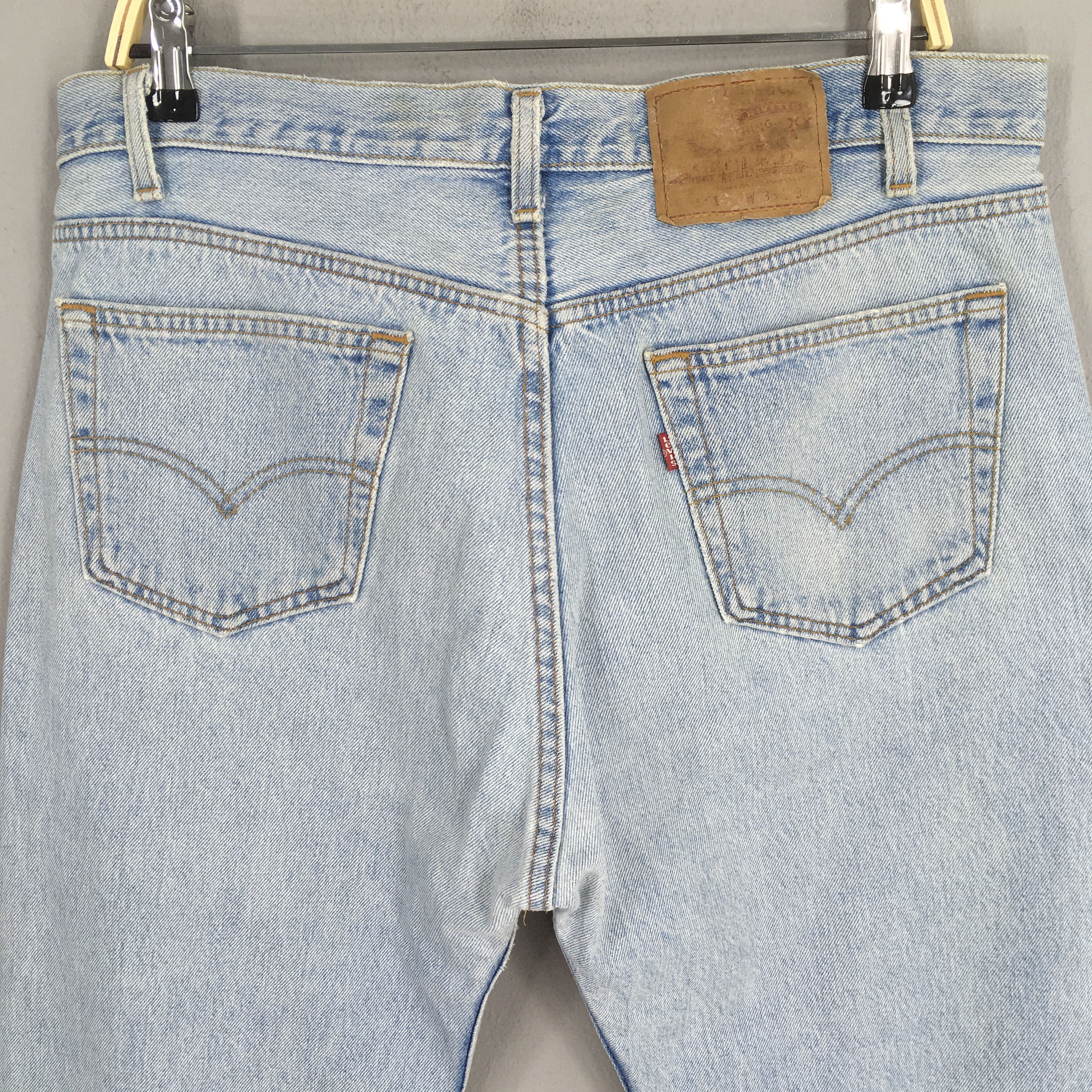 Size 34x29 Vintage 90s Levi's 501 Faded Pale Blue Jeans