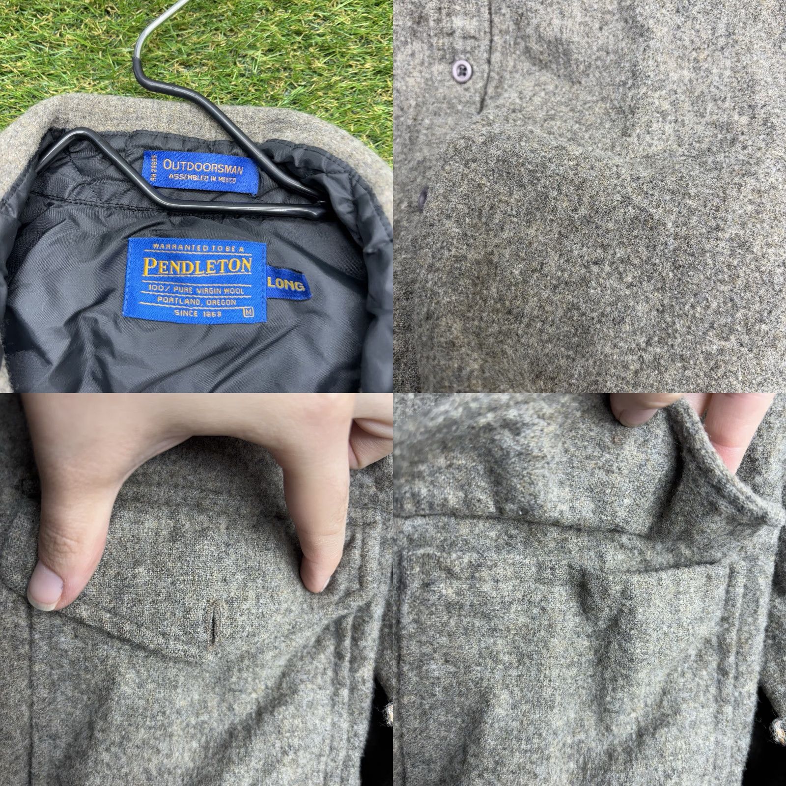 Pendleton VINTAGE Pendleton Shirt Mens Medium Long Button-Up Plaid Flannel Gray Wool Cotton Outdoorsman 90s Outdoor Camp Fishing Long Sleeve Gray Mens Size US M / EU 48-50 / 2 - 8 Thumbnail