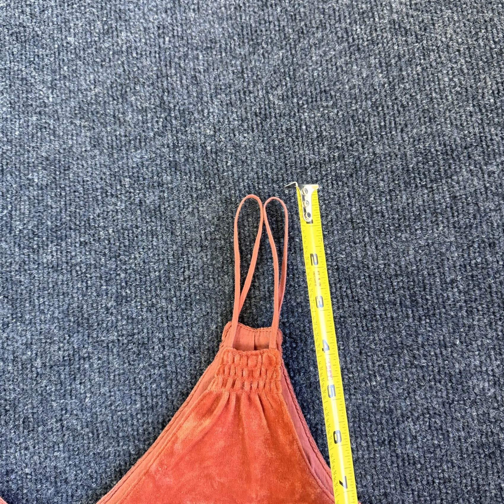 Vintage Aerie Orange Velour Tank Top Womens Small Double Strap Ruffle Hem Camisole Size S / US 4 / IT 40 - 7 Thumbnail