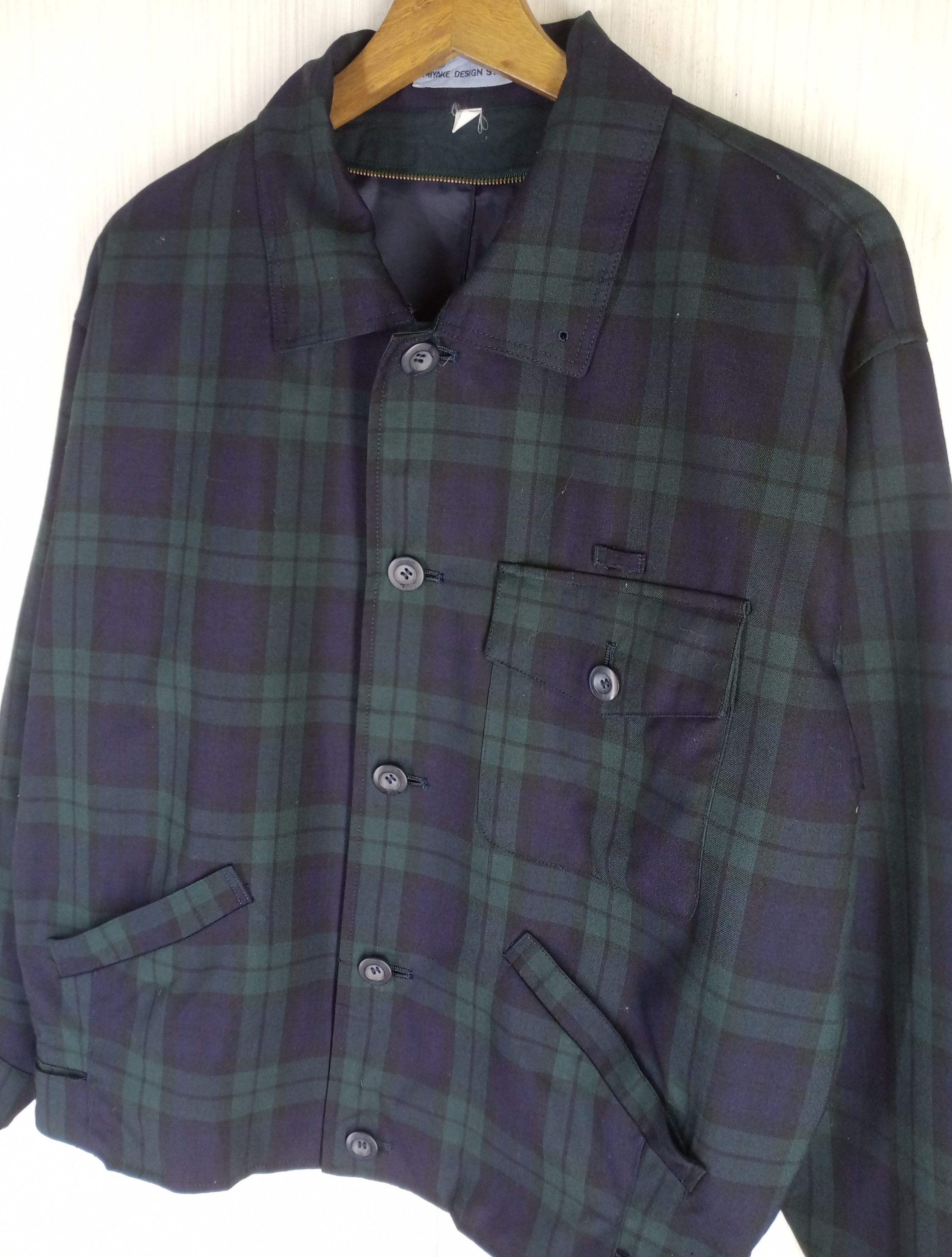 Issey Miyake RARE VINTAGE 90S ISSEY MIYAKE DESIGN STUDIO CHECKERED JACKET Size US M / EU 48-50 / 2 - 2 Thumbnail