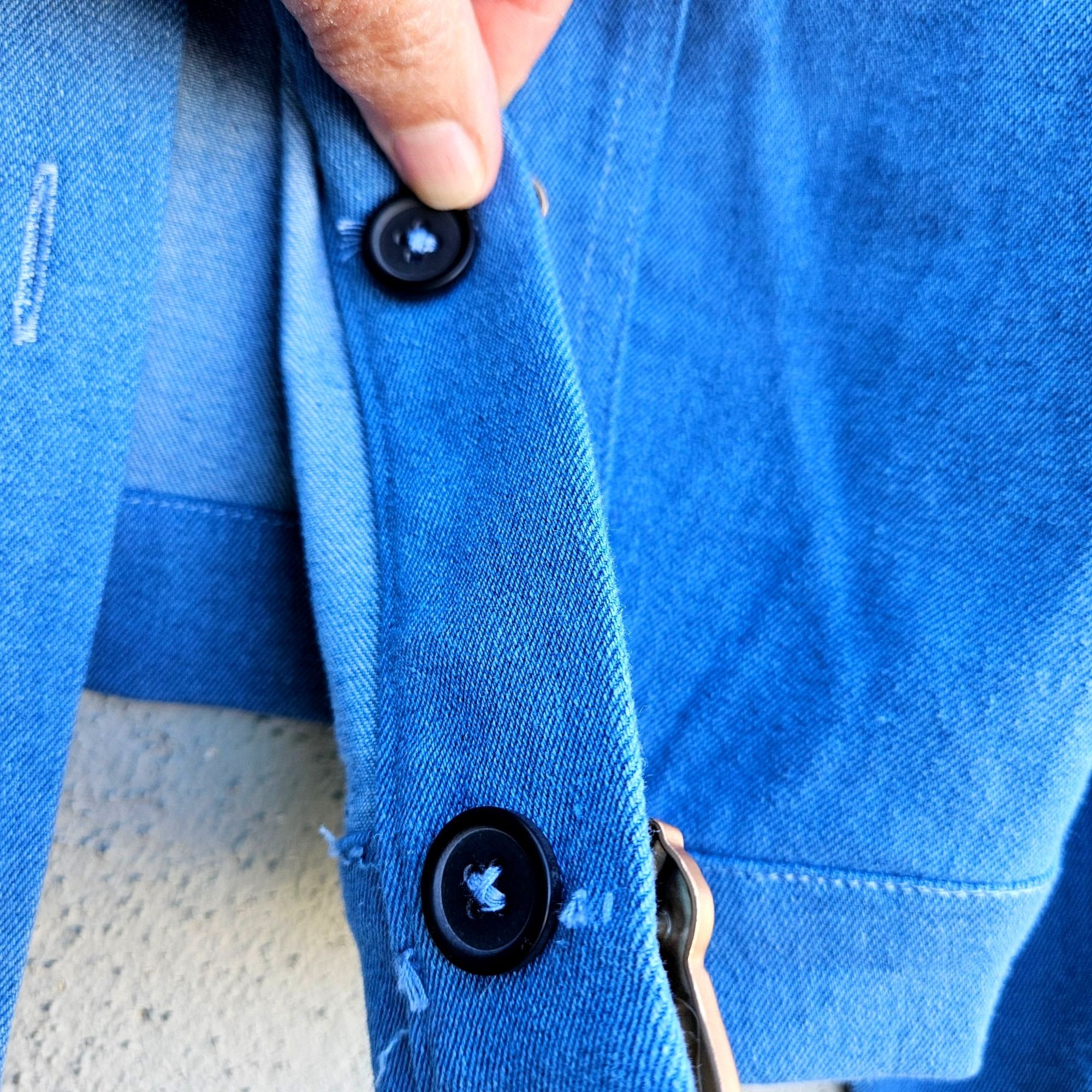 Other Oops Blue Cropped Denim Jacket Sculptural Gold Buttons Size Size S / US 4 / IT 40 - 12 Thumbnail