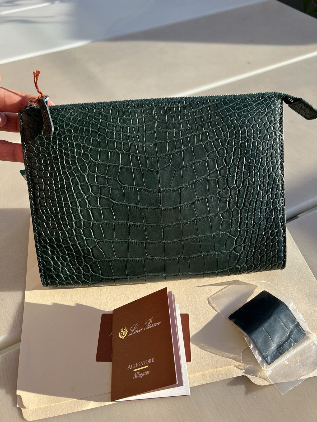 Loro Piana Alligator Pouch