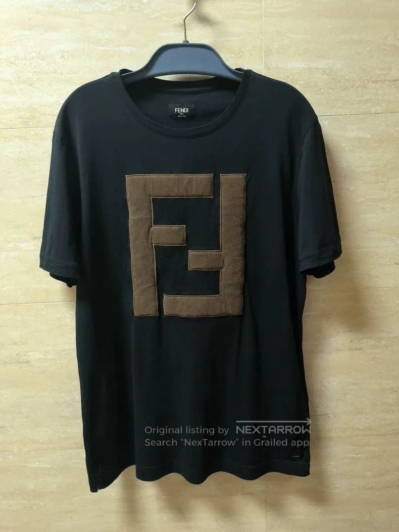 Fendi Fendi Men's Black Embroidered F T. Size US L / EU 52-54 / 3 - 1 Thumbnail