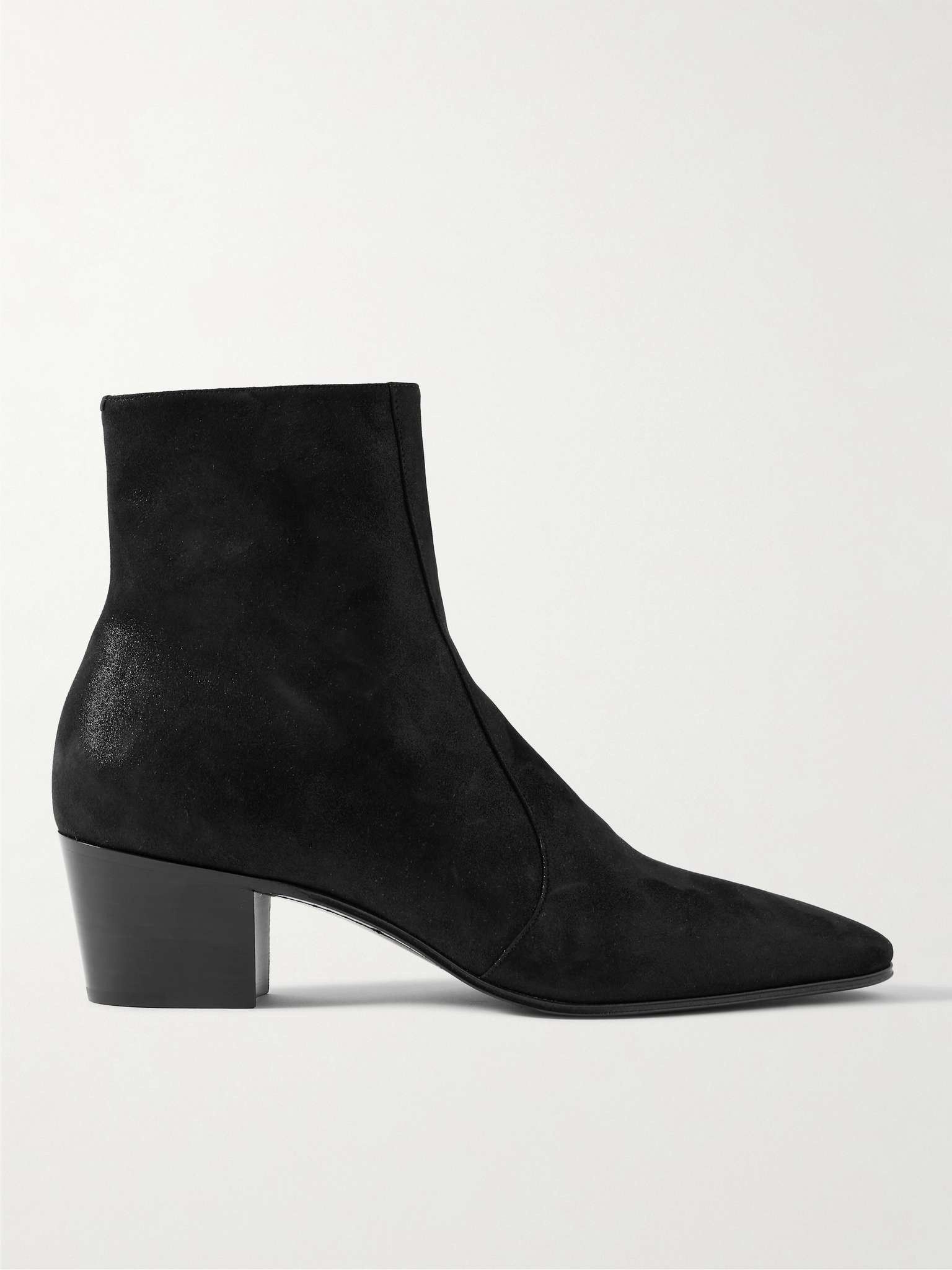 Saint Laurent Paris o1b1hav110425 Vassili Boots in Shimmering Suede in Black Size US 10.5 / EU 43-44 - 1 Thumbnail