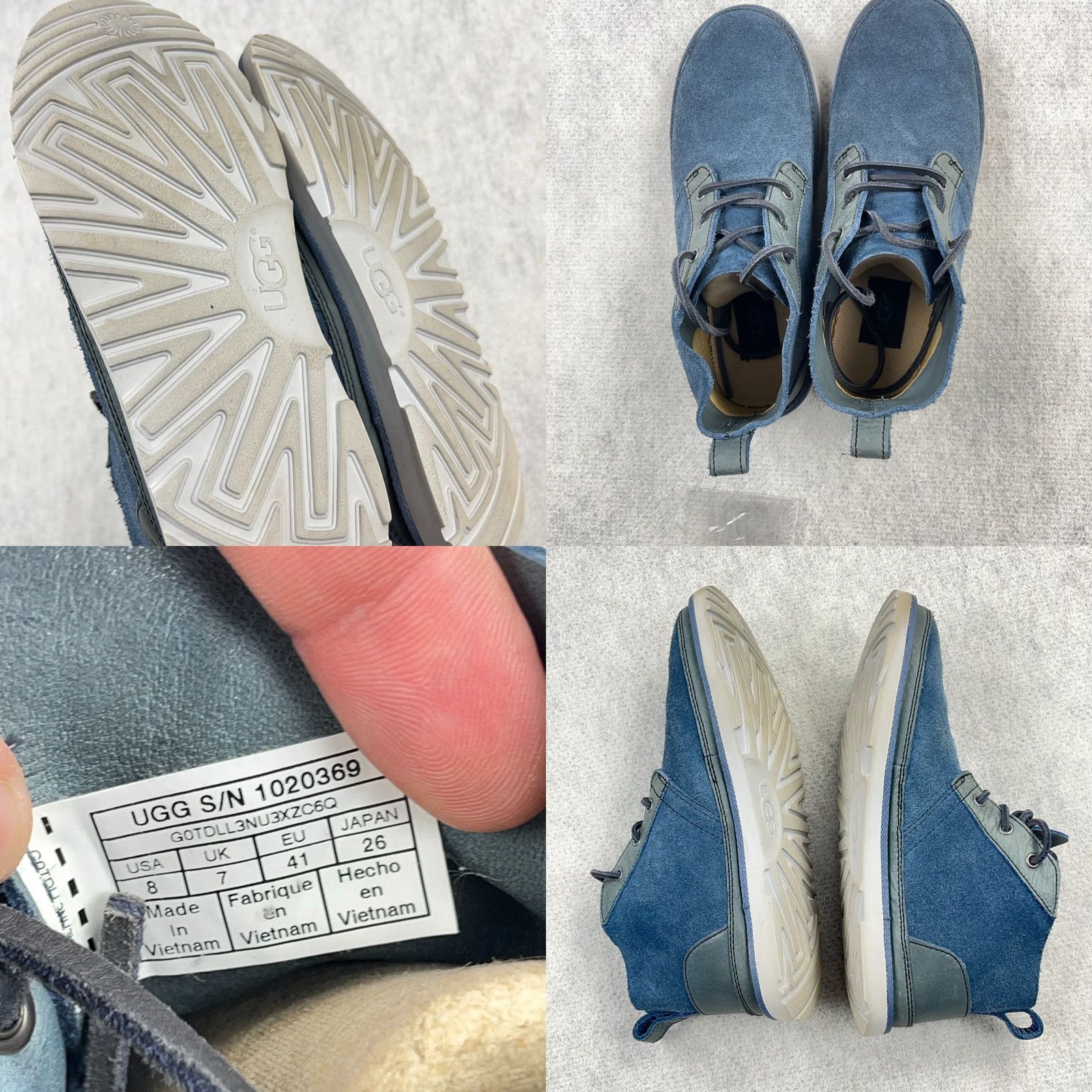 Ugg UGG Neumel Boots Salty Blue Suede Wool Ankle Boots Men Size 8 Knit Logo Casual Fall Winter Chukka Boots Mens Size US 8 / EU 41 - 8 Thumbnail