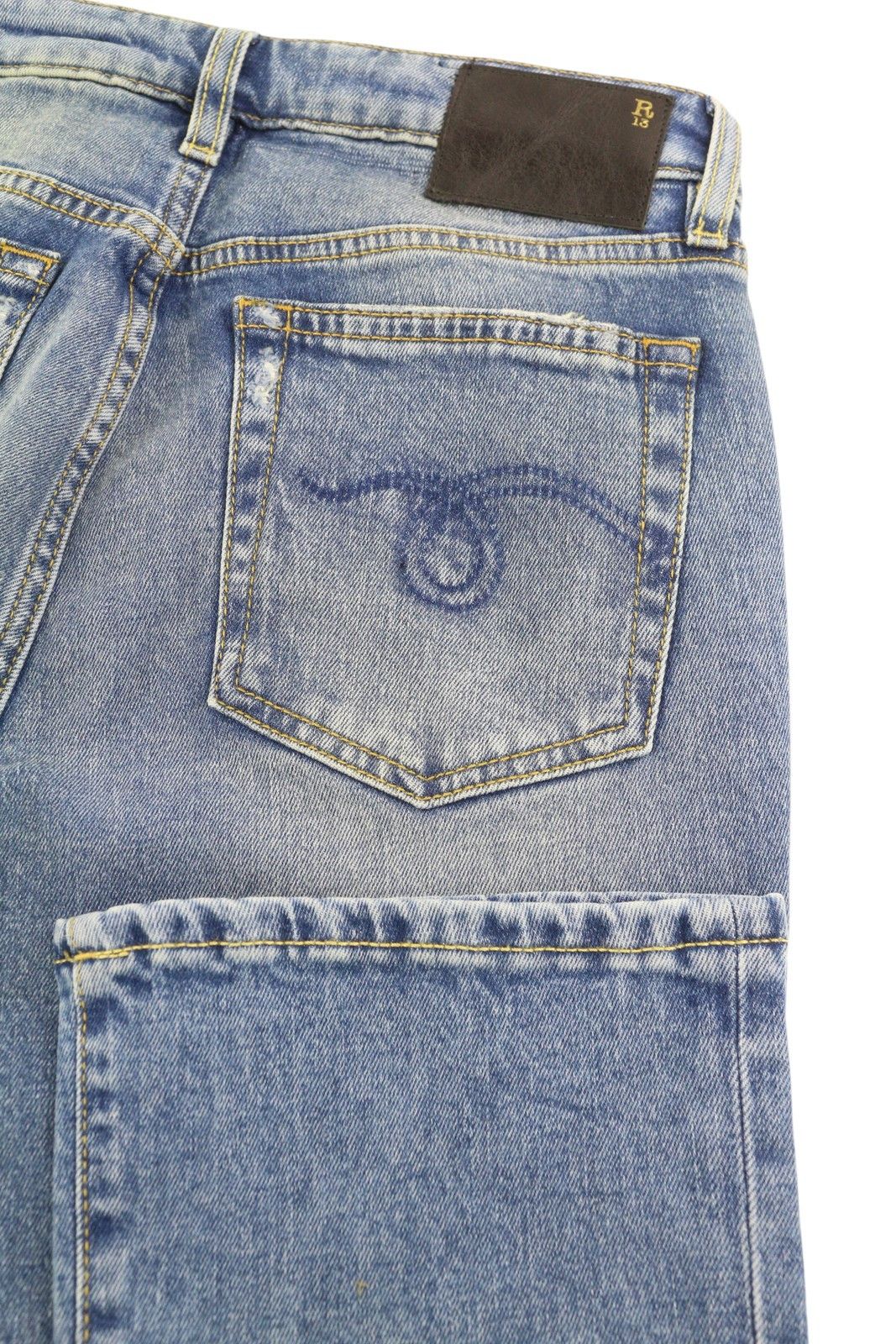 R13 KICK 26 Jasper Stretch Washed Ankle Length Jeans 84424 Size 26" / US 2 / IT 38 - 6 Thumbnail