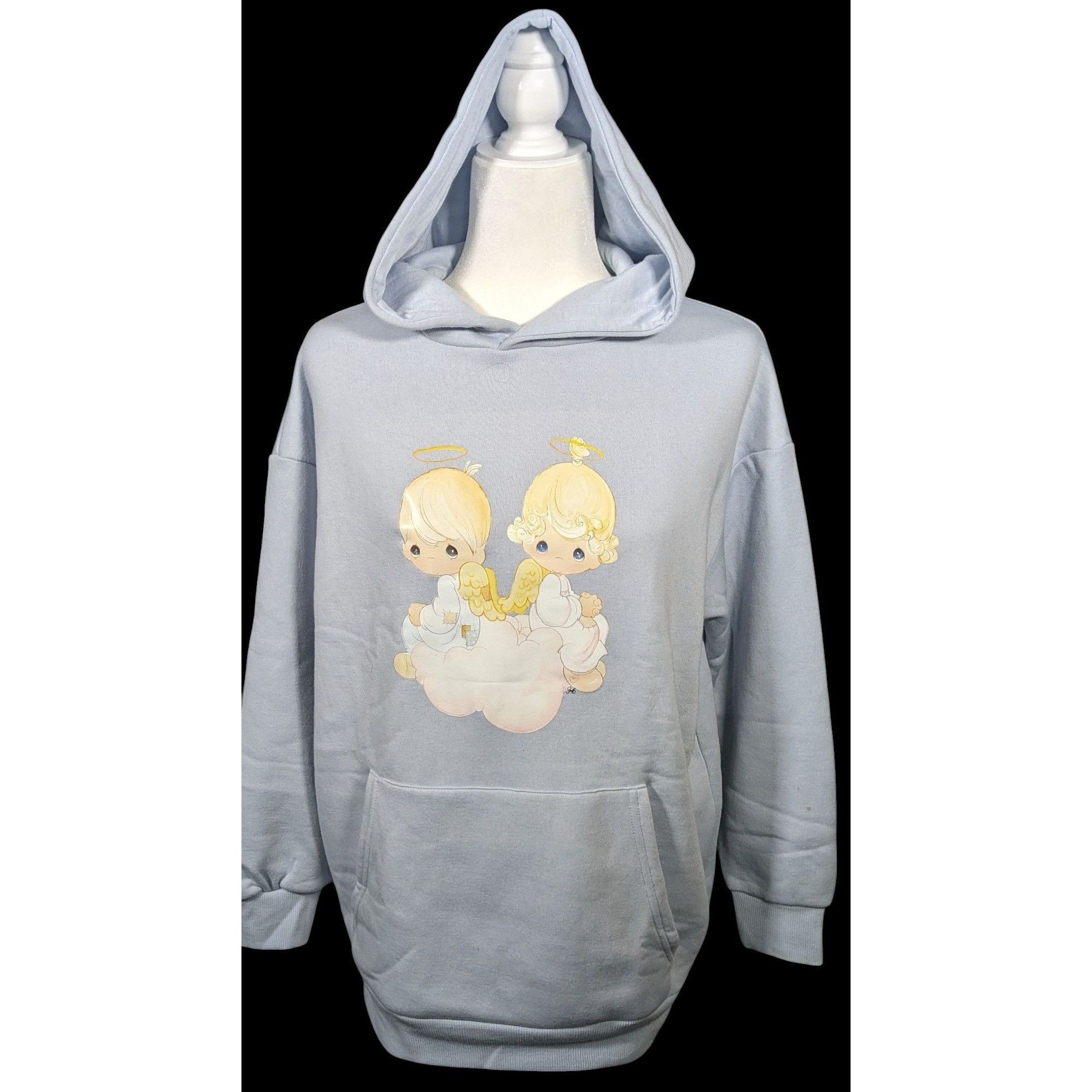 Forever 21 Precious Moments Angel Light Blue Super Soft Oversized Hoodi Size S / US 4 / IT 40 - 1 Thumbnail
