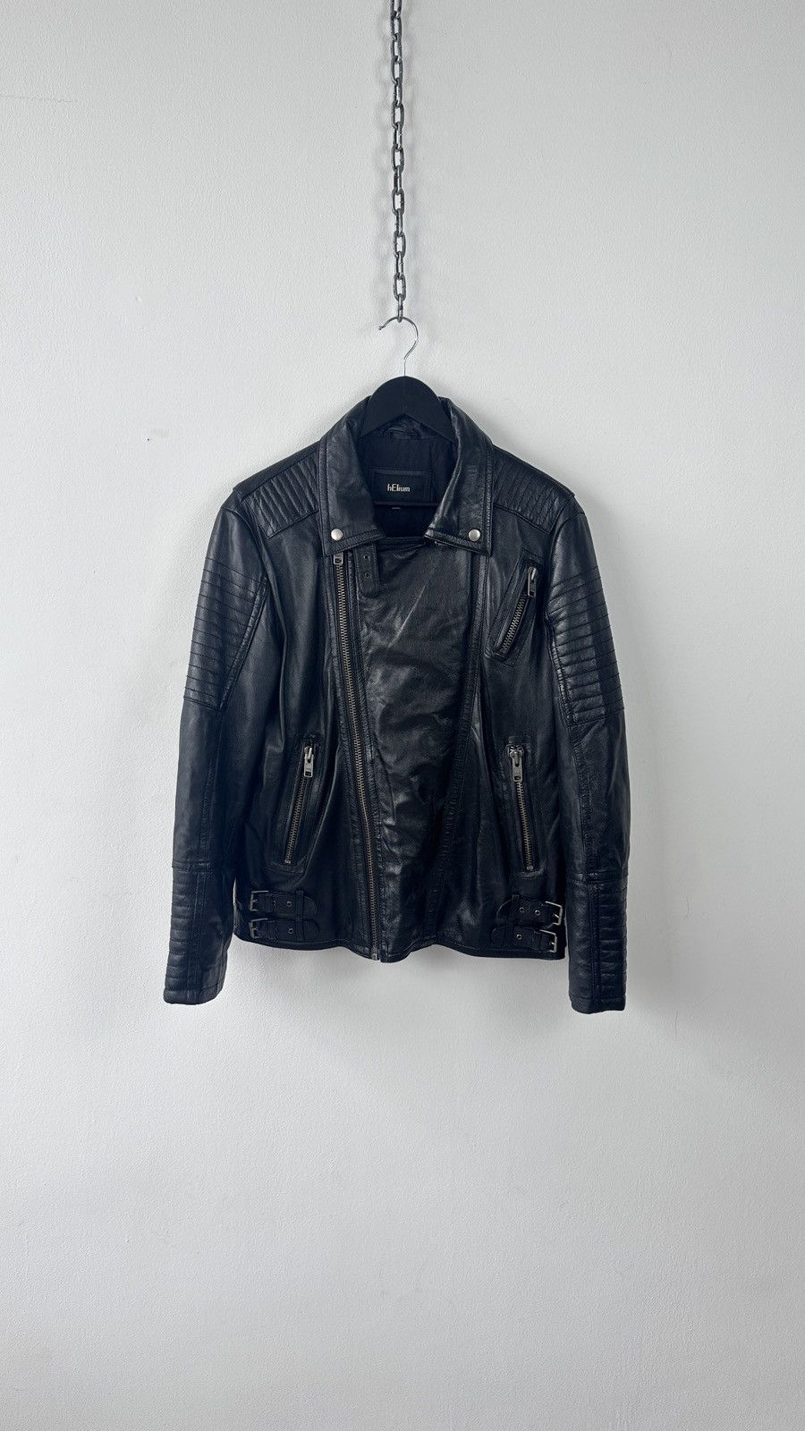Other HELIUM Real Leather Biker Jacket Quilted Moto Biker Coat Size US L / EU 52-54 / 3 - 11 Thumbnail