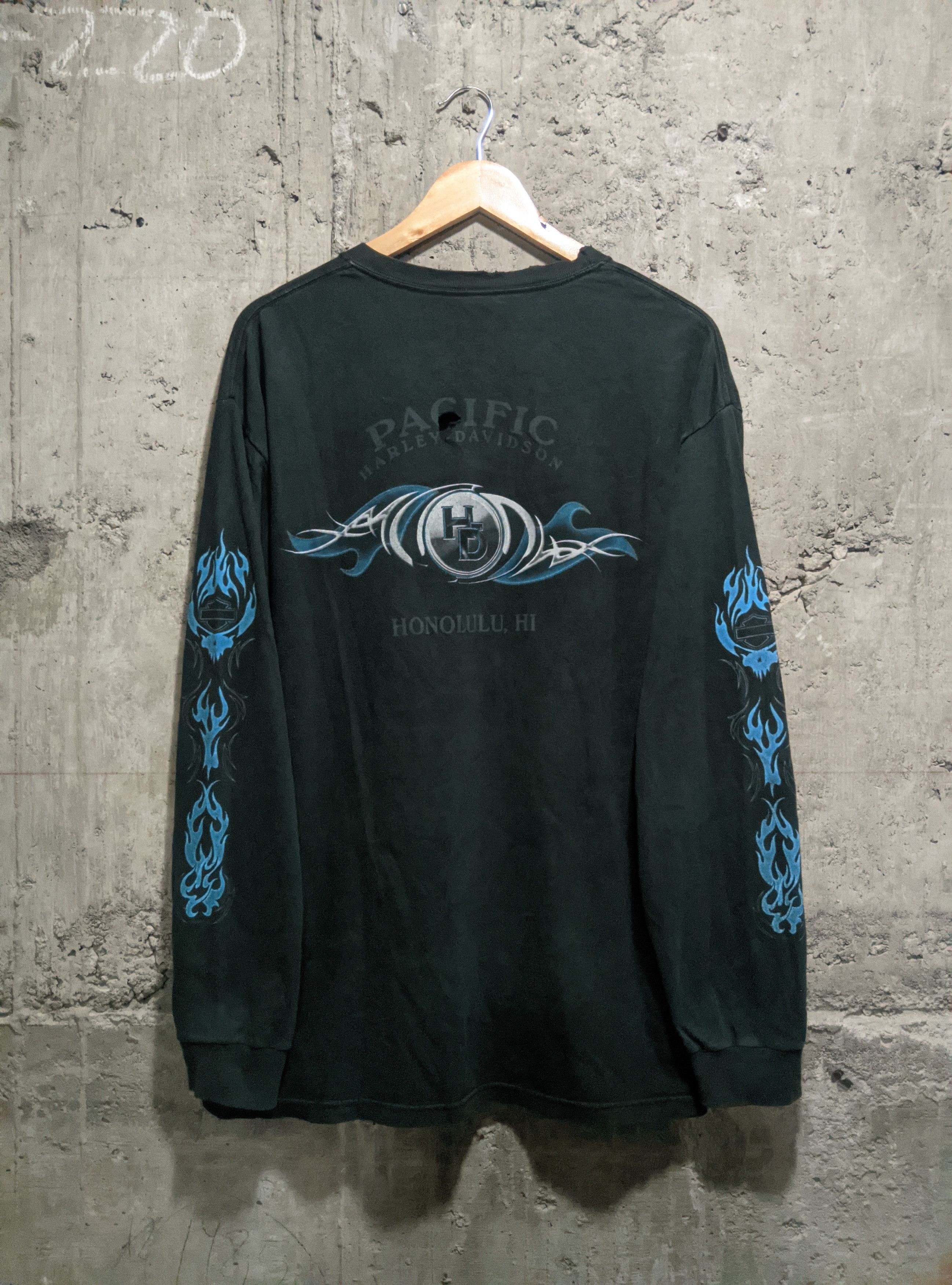 Harley Davidson Vintage 2004 thrashed Harley Davidson flames erd sun fade Size US L / EU 52-54 / 3 - 2 Thumbnail