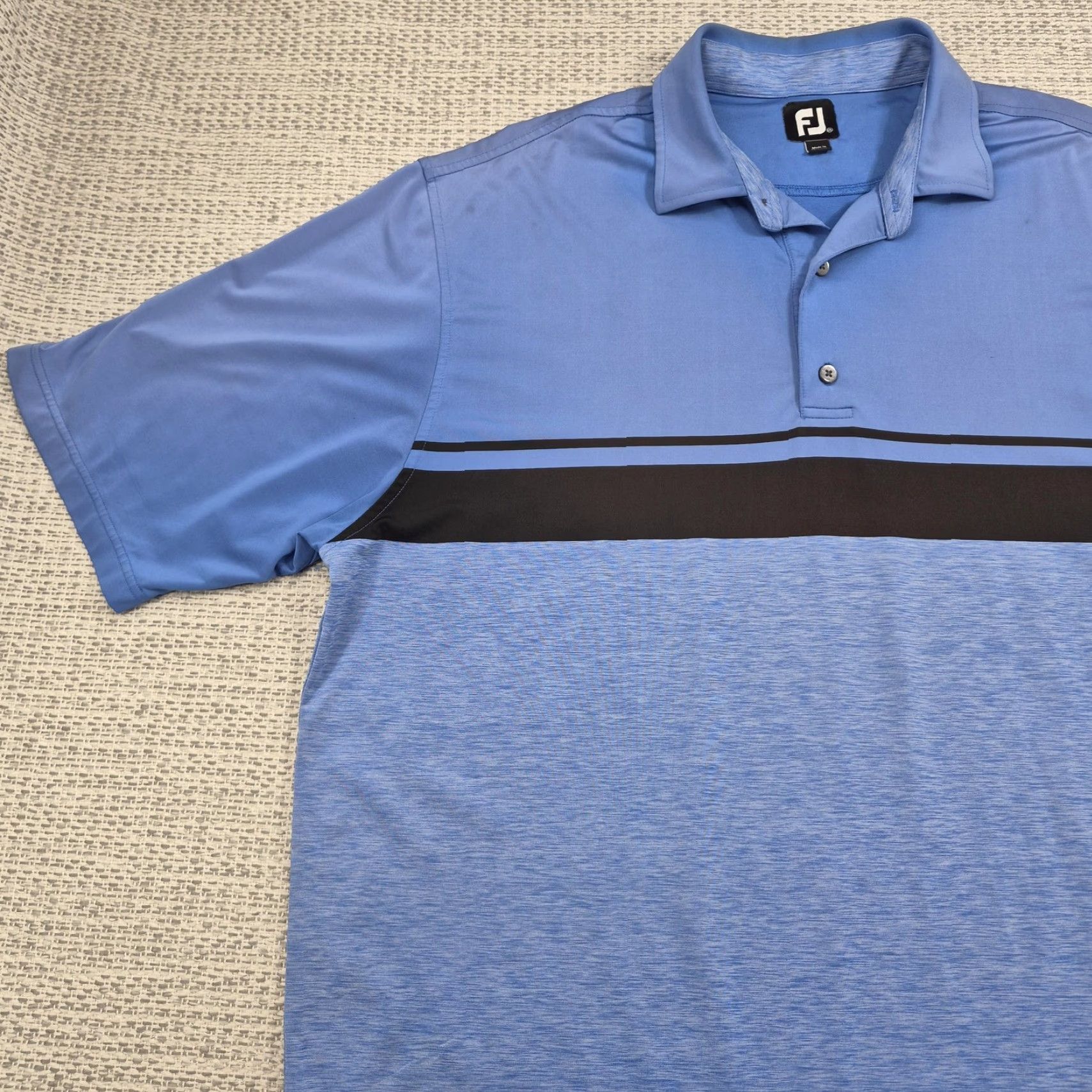 Footjoy FootJoy Polo Golf Shirt Mens 2XL Blue Stripe Performance Stretch Short Sleeve Polo Shirt Men Blue Stripe 2XL Size US XXL / EU 58 / 5 - 3 Thumbnail