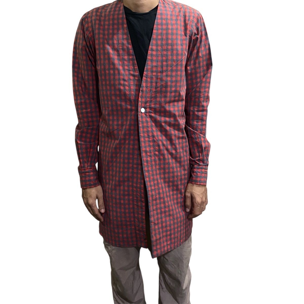 Needles ‼️LAST DROP‼️Needles Longline Gingham Cardigan Collarless Red Size US S / EU 44-46 / 1 - 4 Thumbnail