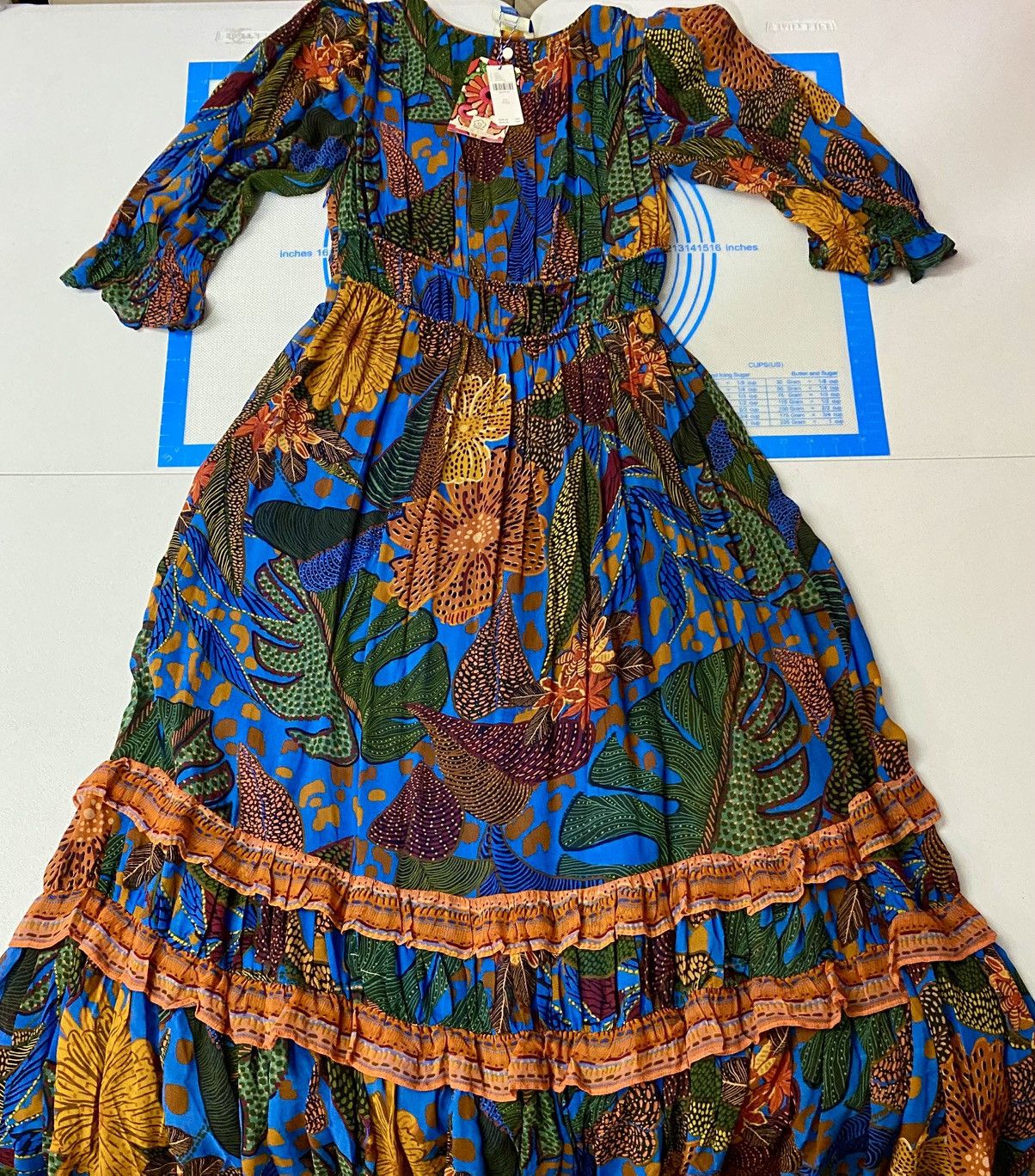 Farm Rio Farm Rio x Anthropologie Puff Sleeve Maxi Dress Carnival NWT Size XXS / US 00 / IT 34 - 4 Thumbnail
