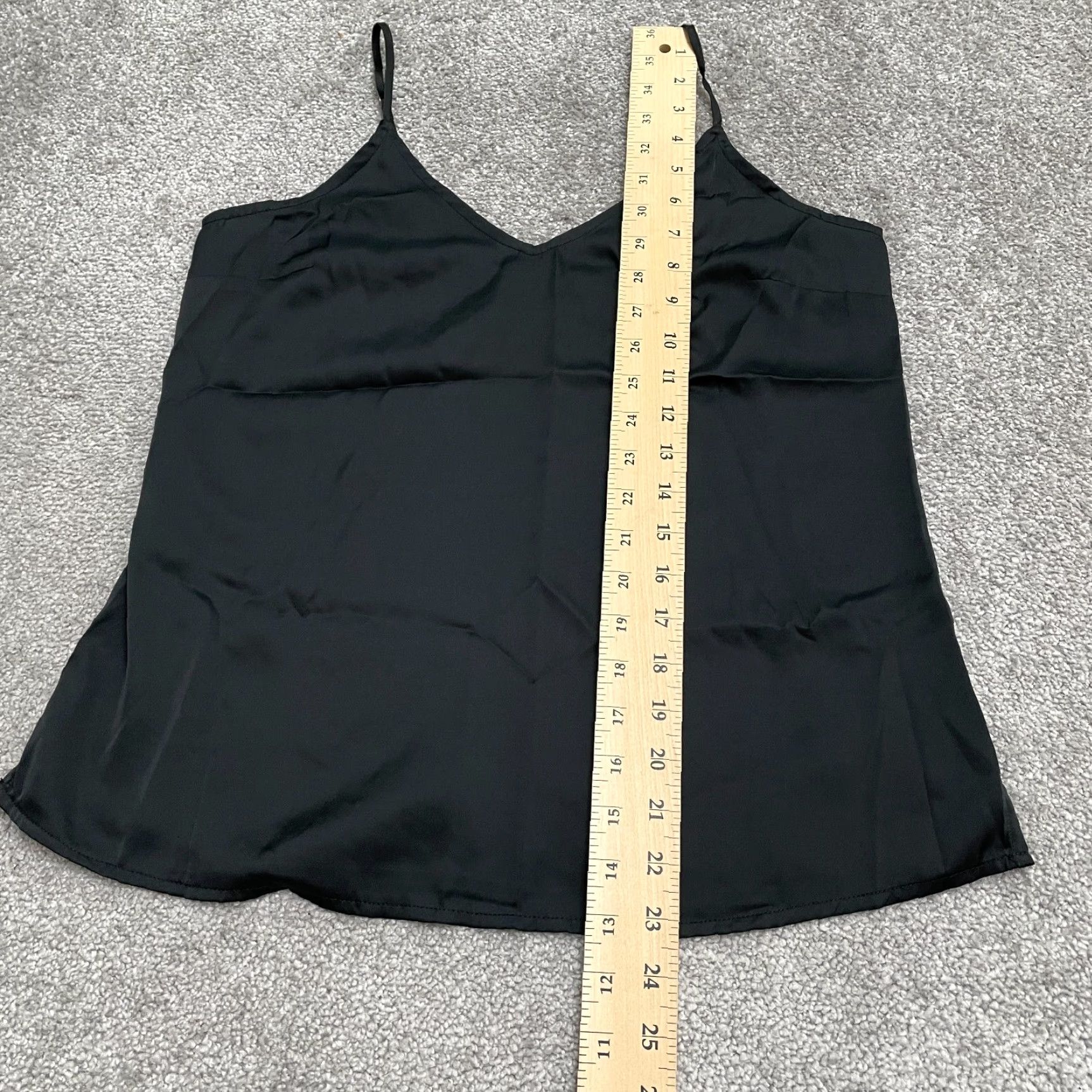 Vintage Stars Above Camisole Tank Top Womens XS Black Spaghetti Strap Lounge Satin Polyester Spandex Tooth? Size XS / US 0-2 / IT 36-38 - 7 Thumbnail