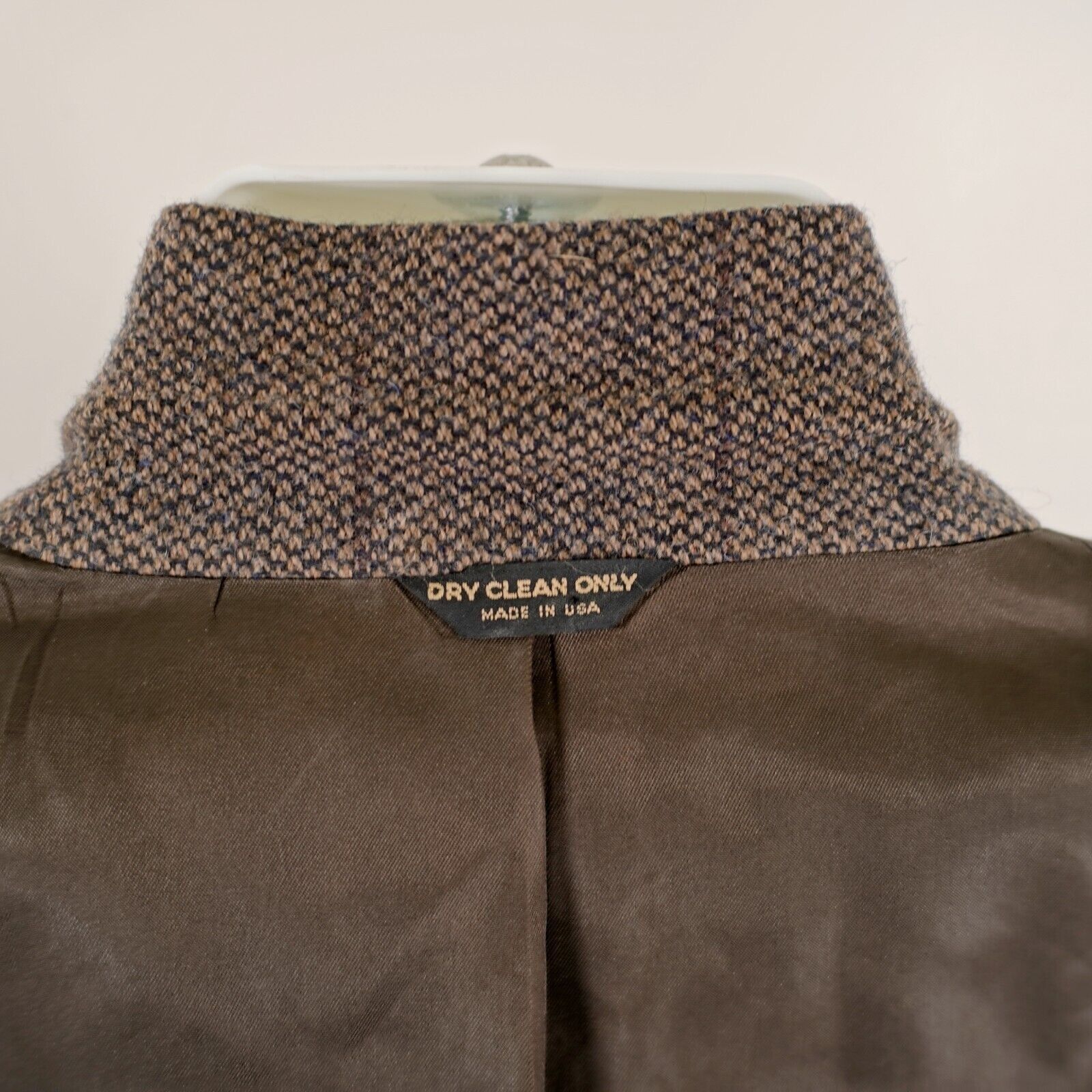 Bill Blass Bill Blass Tweed Wool Brown Black Birdseye Windowpane 2 Butt Size 44L - 12 Thumbnail