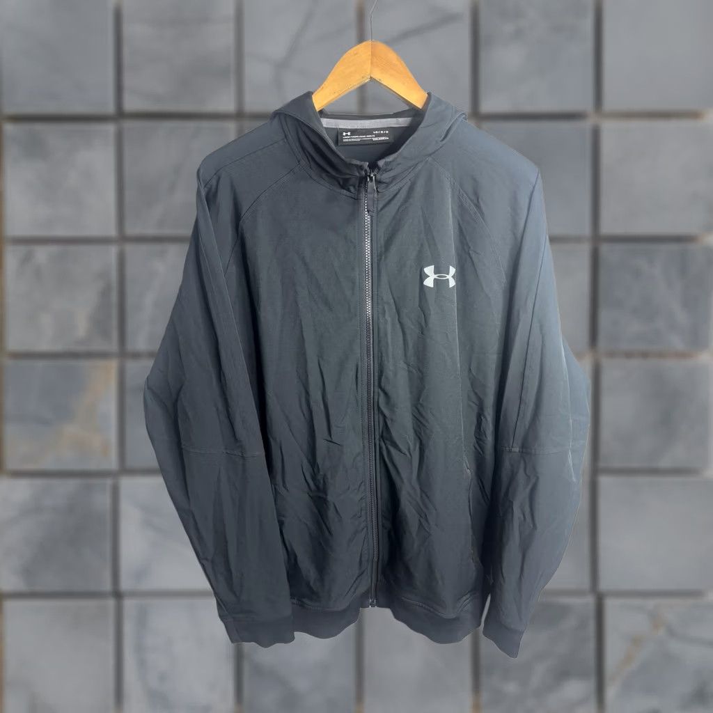 Under Armour Under Armour Hoodie Mens Large Black Full Zip ColdGear Loose Fit Jacket Athletic Size US L / EU 52-54 / 3 - 1 Thumbnail