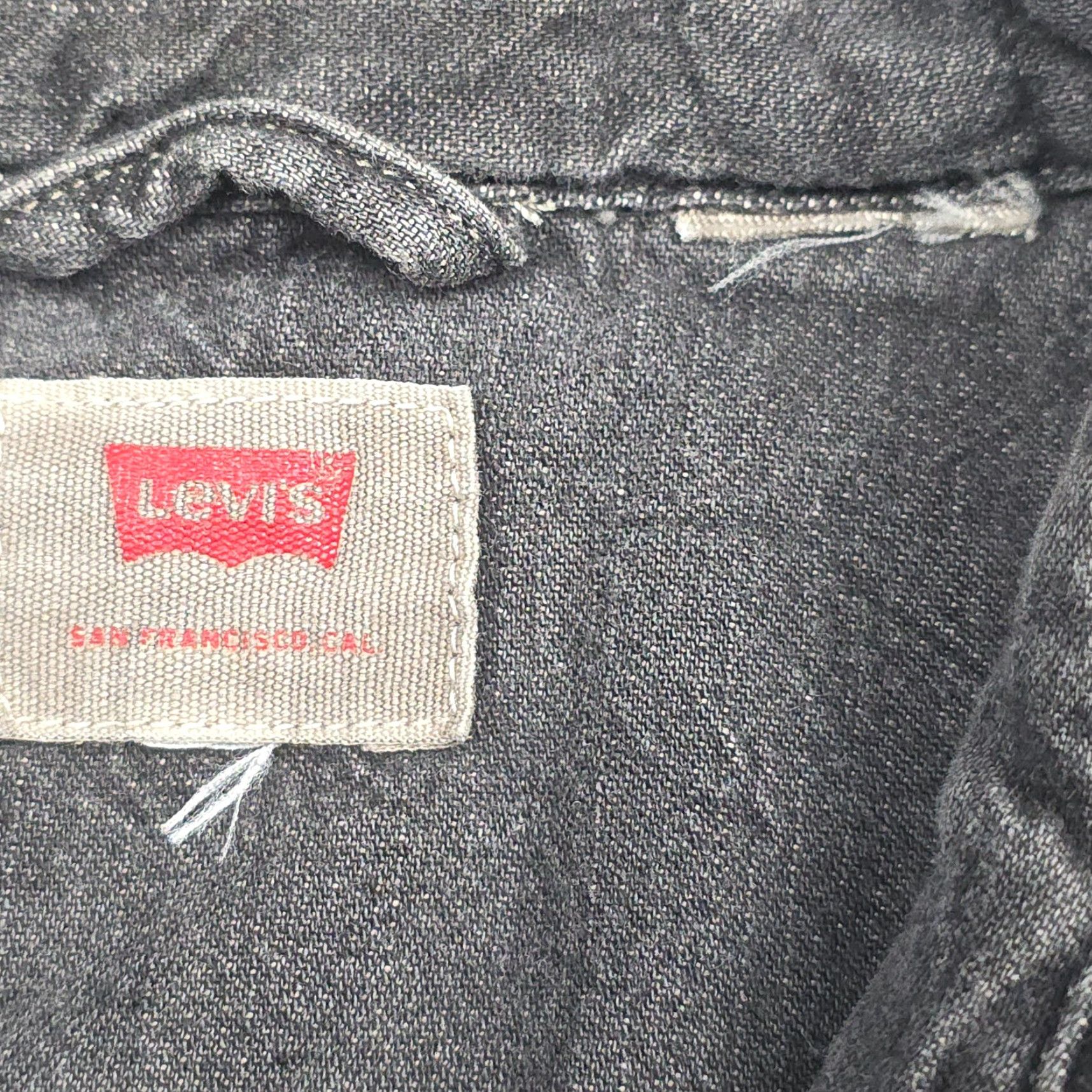 Levi's Levi's Denim Shirt Mens Medium Gray Black Pearl Snap Western Chambray Denim Shirt Size M / US 6-8 / IT 42-44 - 5 Thumbnail