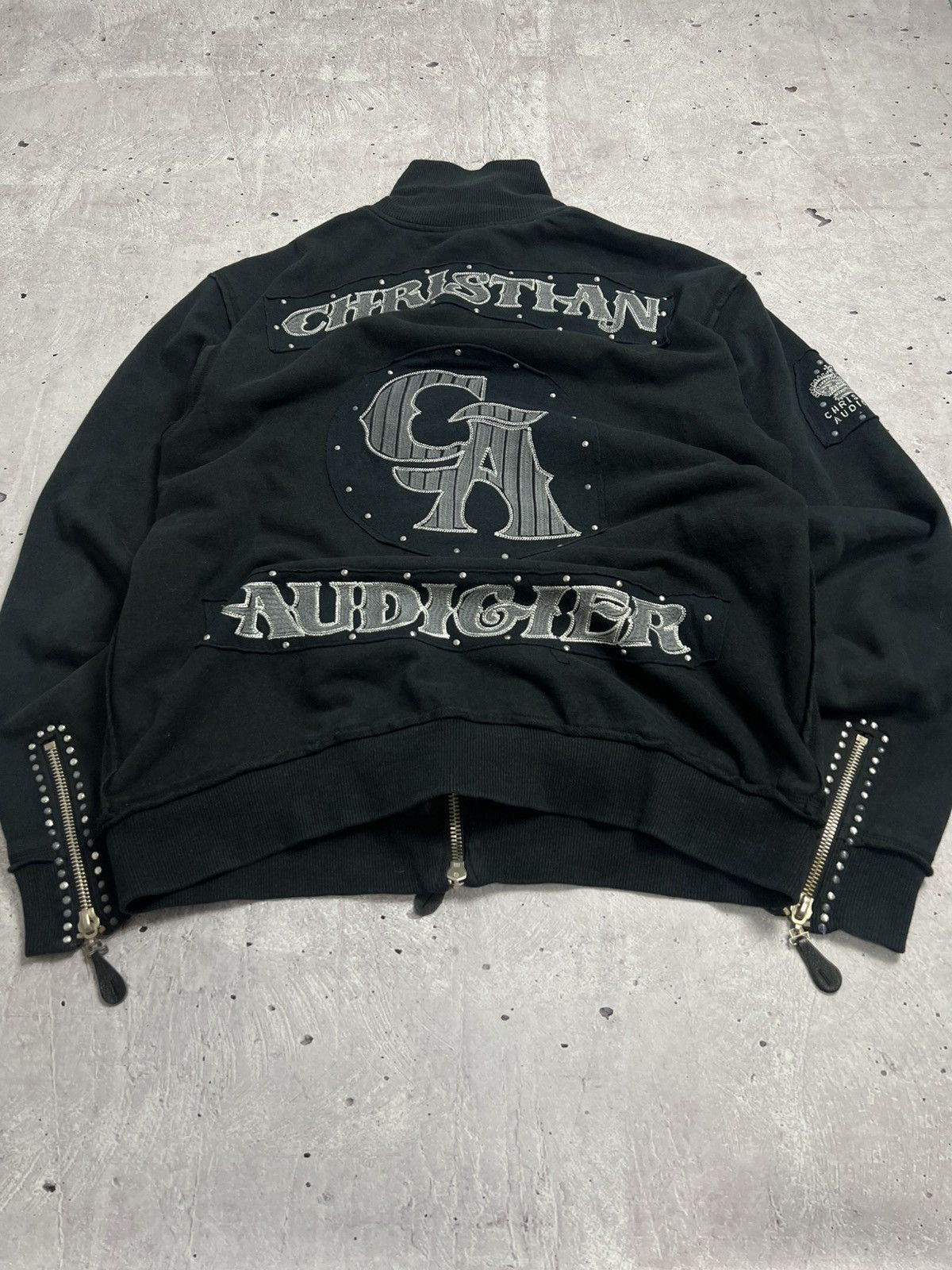 Christian Audigier Vintage Y2K Christian Audigier Zip Sweatshirt Size US L / EU 52-54 / 3 - 2 Thumbnail