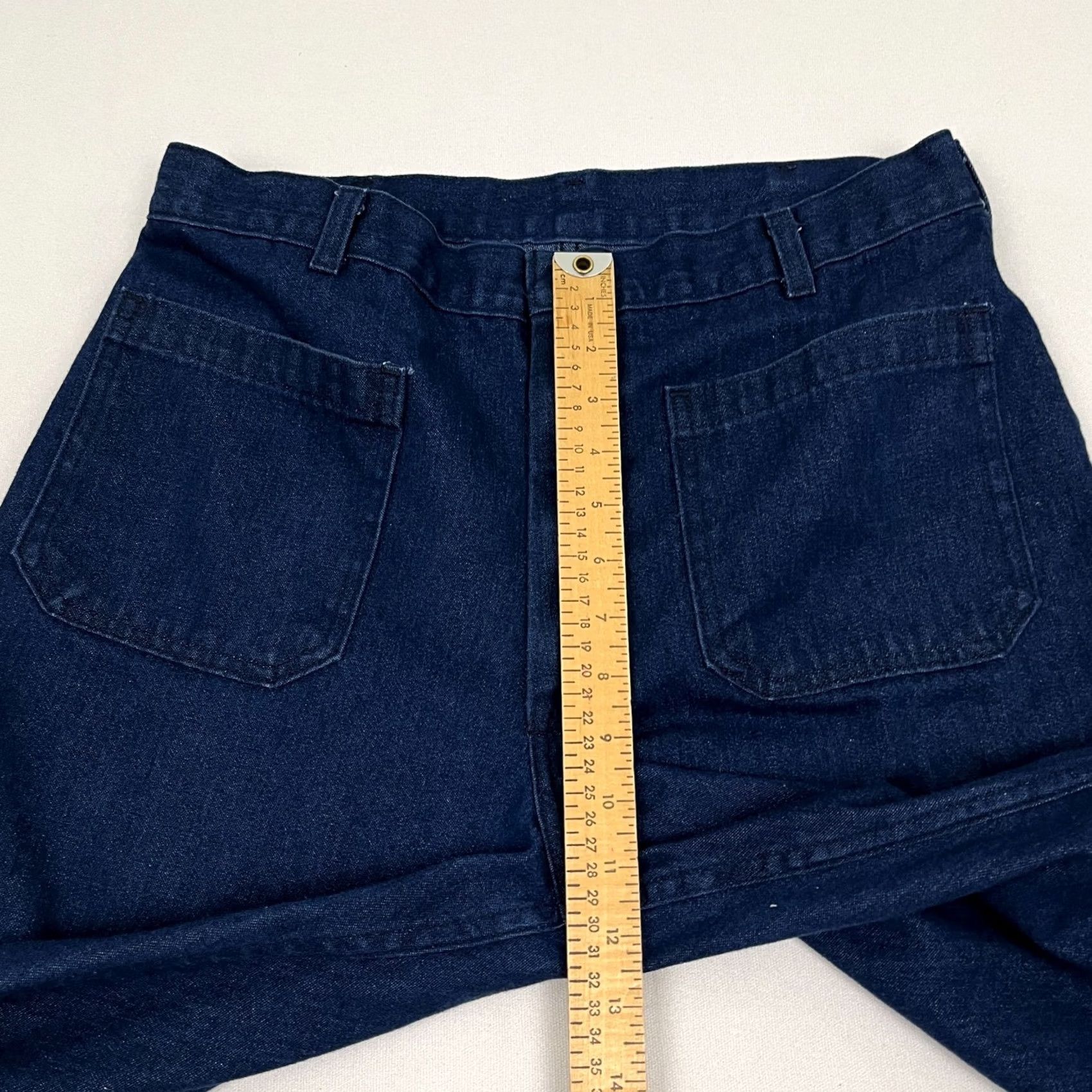 Bell VINTAGE Navdungarees Jeans Mens 32x34 Denim Utility Flared Bell 80s Navy Blue Size US 32 / EU 48 - 6 Thumbnail