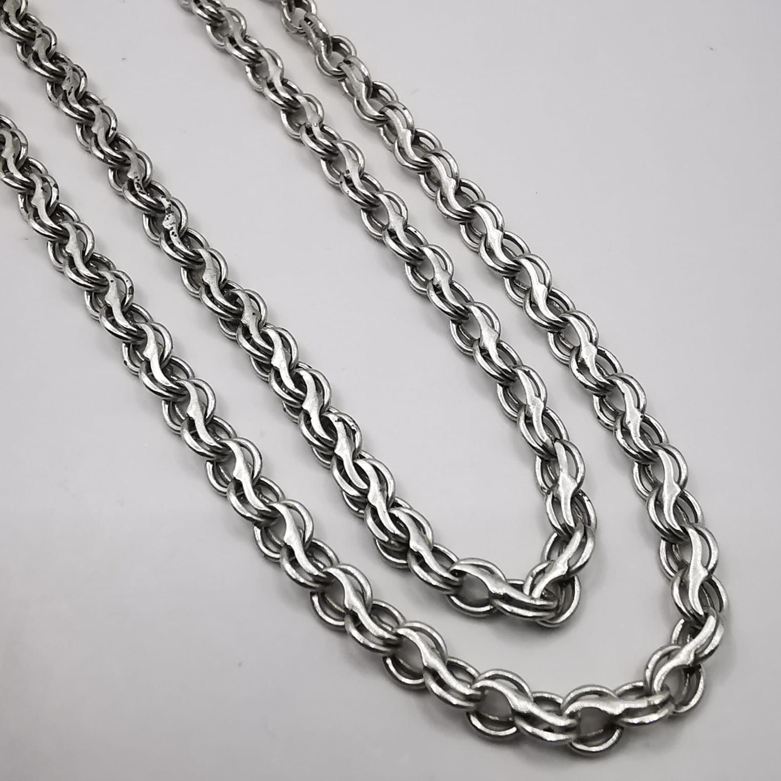 Sterling Silver Vintage Jewelry Chain, 925 Sterling Silver, Signed 10,85g Size ONE SIZE - 8 Thumbnail