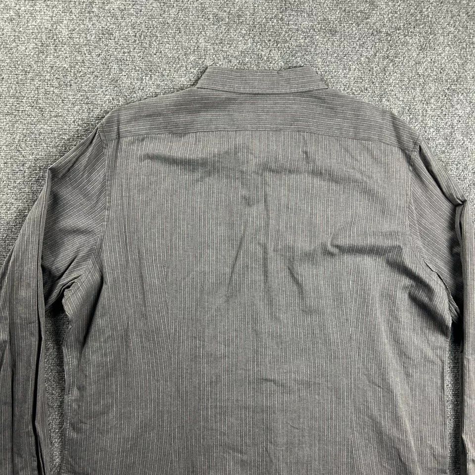 John Varvatos John Varvatos Shirt Mens 2XL Gray Striped Button Up XXL Size US XXL / EU 58 / 5 - 4 Thumbnail