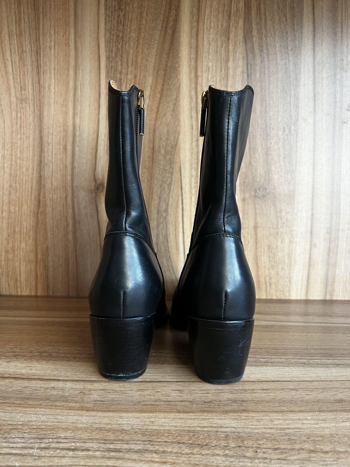 Christian Dior Monsieur 🔥🔥 Christian Dior Black Leather Cowboy Boots Size US 7 / IT 37 - 4 Thumbnail