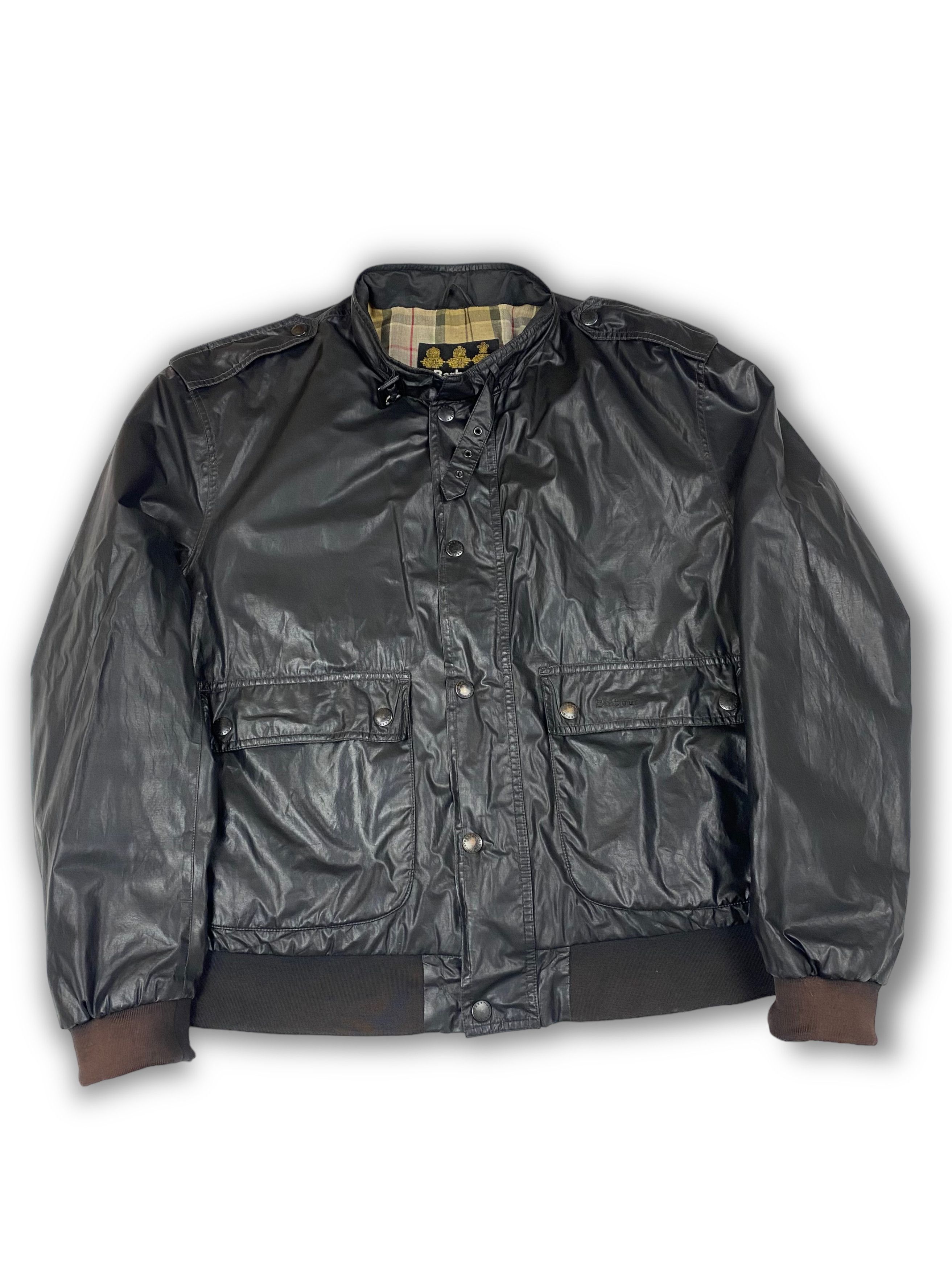 Barbour Vintage BARBOUR Super Rare Black Shining Biker Jacket M543 Size US XXL / EU 58 / 5 - 1 Thumbnail