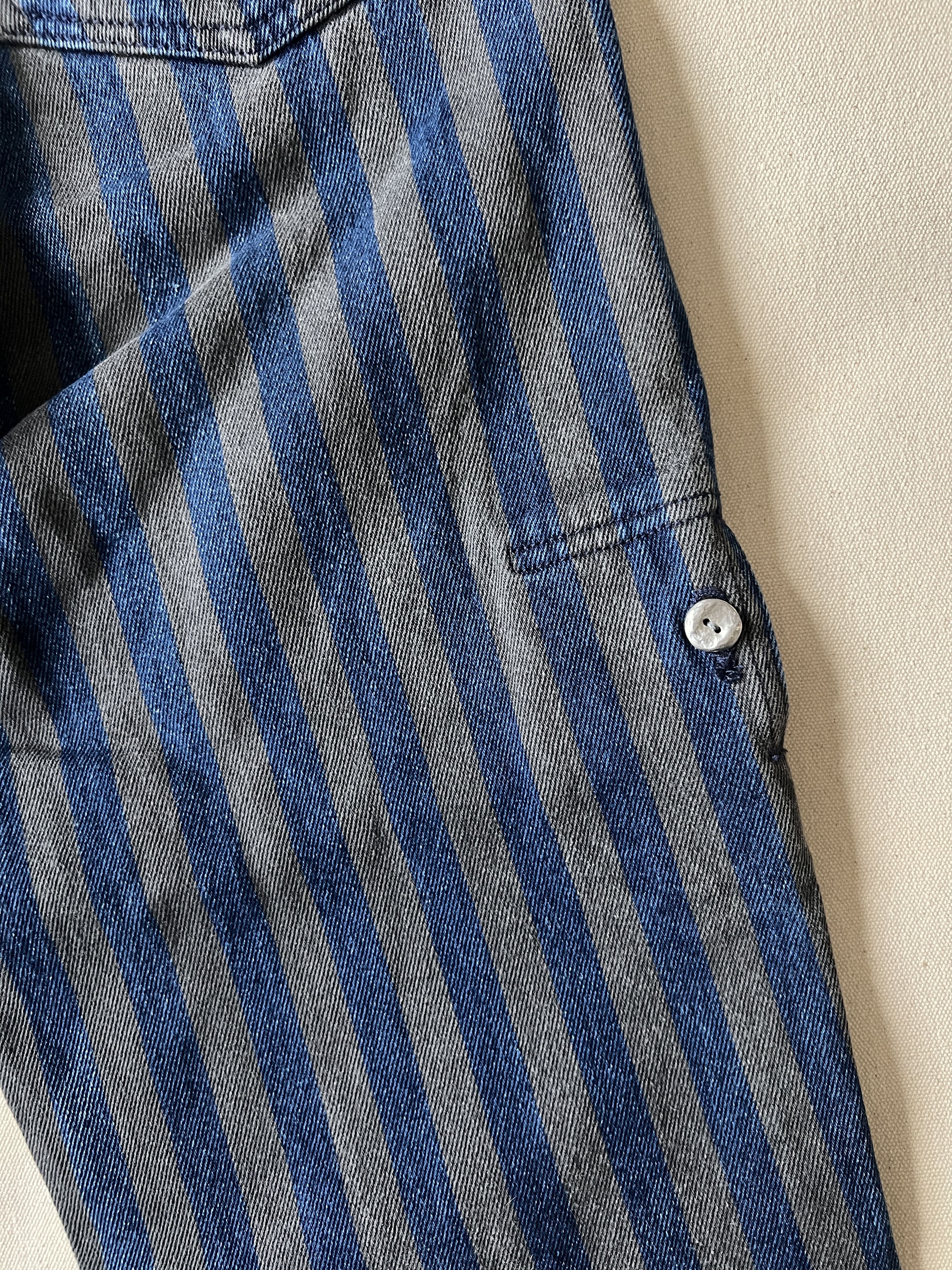 Issey Miyake Plantation Issey Miyake Striped Denim Pant Size 3 Wide Japan Size 26" / US 2 / IT 38 - 6 Thumbnail