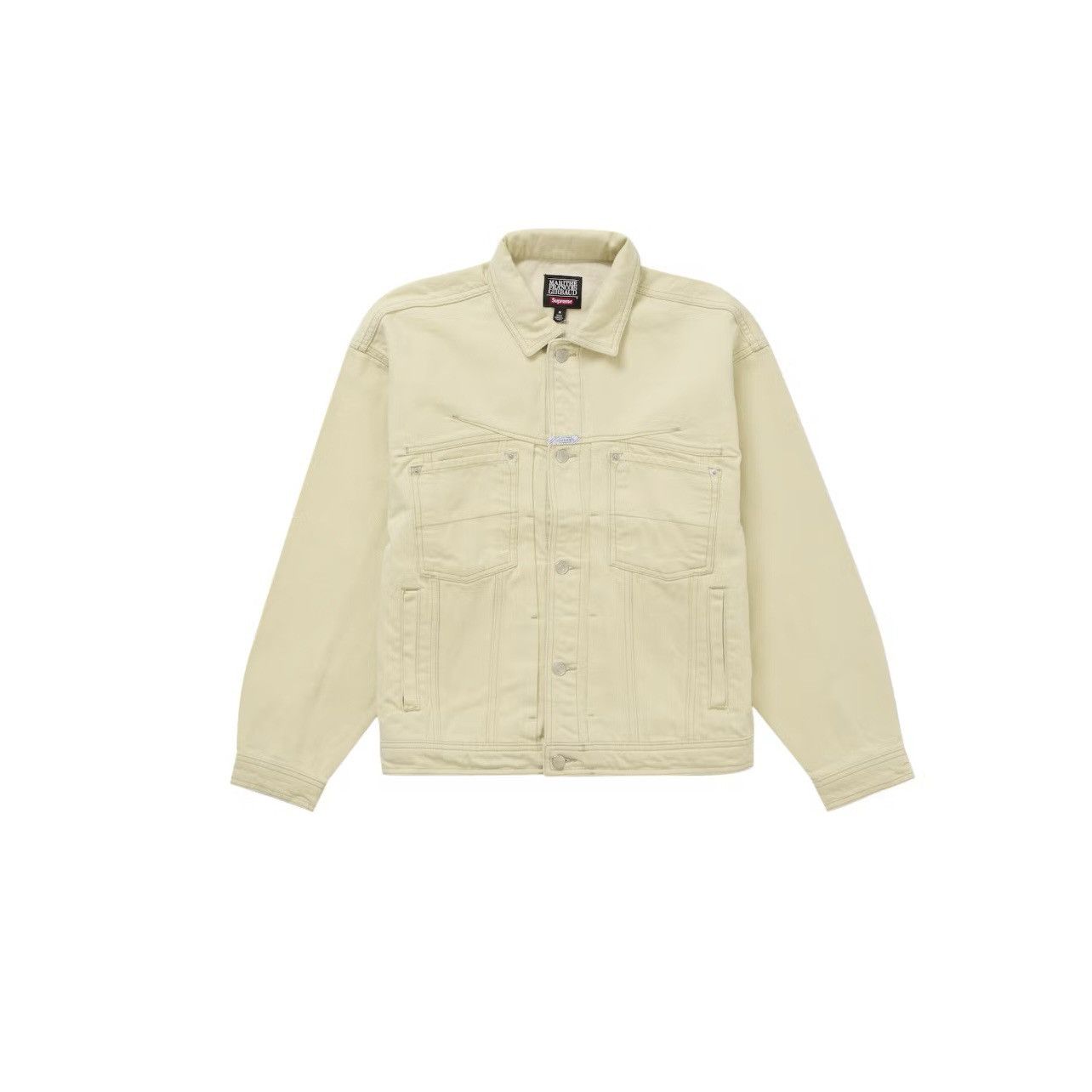 Supreme Supreme Marithe Girbaurd Denim Trucker Jacket Cream Size L Size US L / EU 52-54 / 3 - 1 Thumbnail