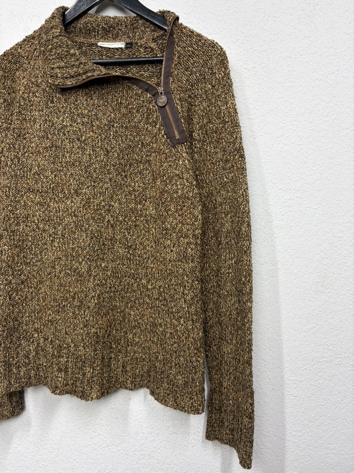 If Six Was Nine Asymmetric Rick Owens Vibe Zip High-Neck Knit Sweater Y2K Size US M / EU 48-50 / 2 - 4 Thumbnail