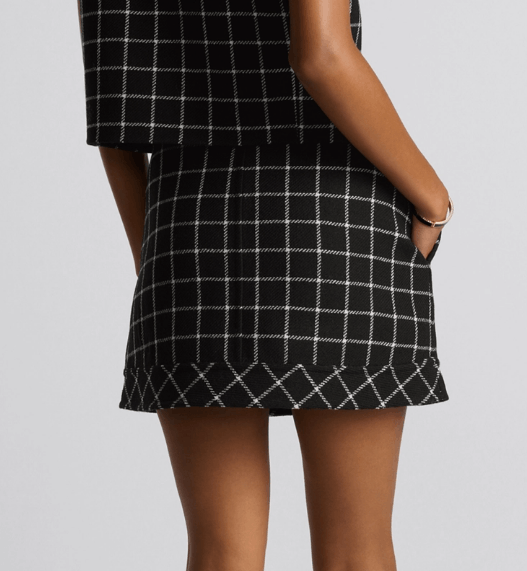 Dior o1w1db11225 450J12 Wrap Mini Skirt in Black/White Size 26" / US 2 / IT 38 - 6 Thumbnail