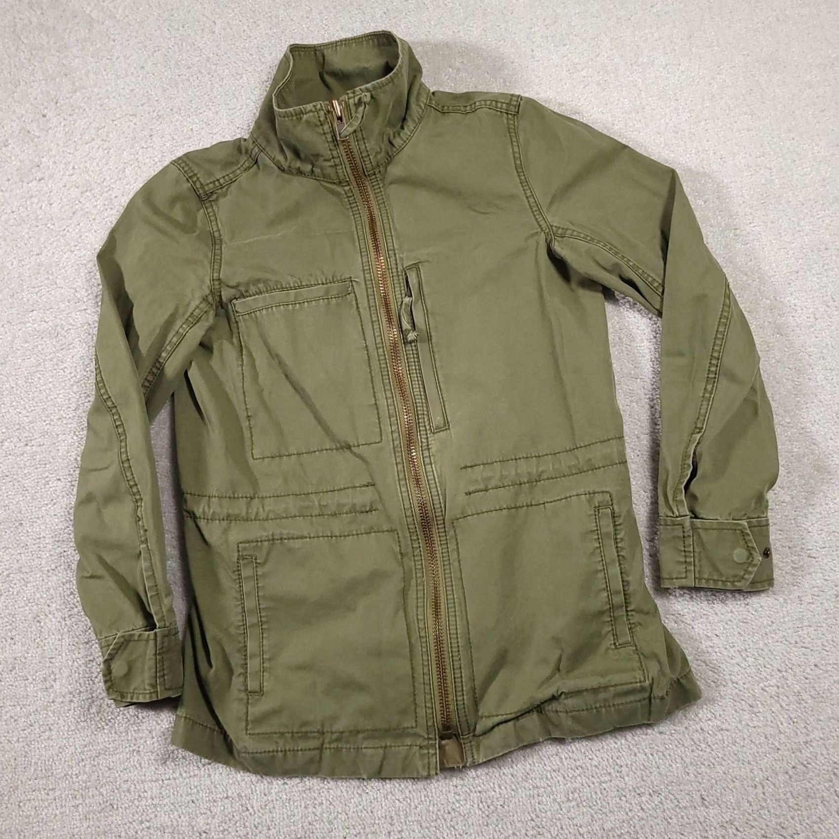 Madewell VINTAGE is not applicable. Original title contains "Madewell Passage Jacket Women’s XS Green Utility Full Zip Pockets Mock Neck" Size XS / US 0-2 / IT 36-38 - 2 Thumbnail