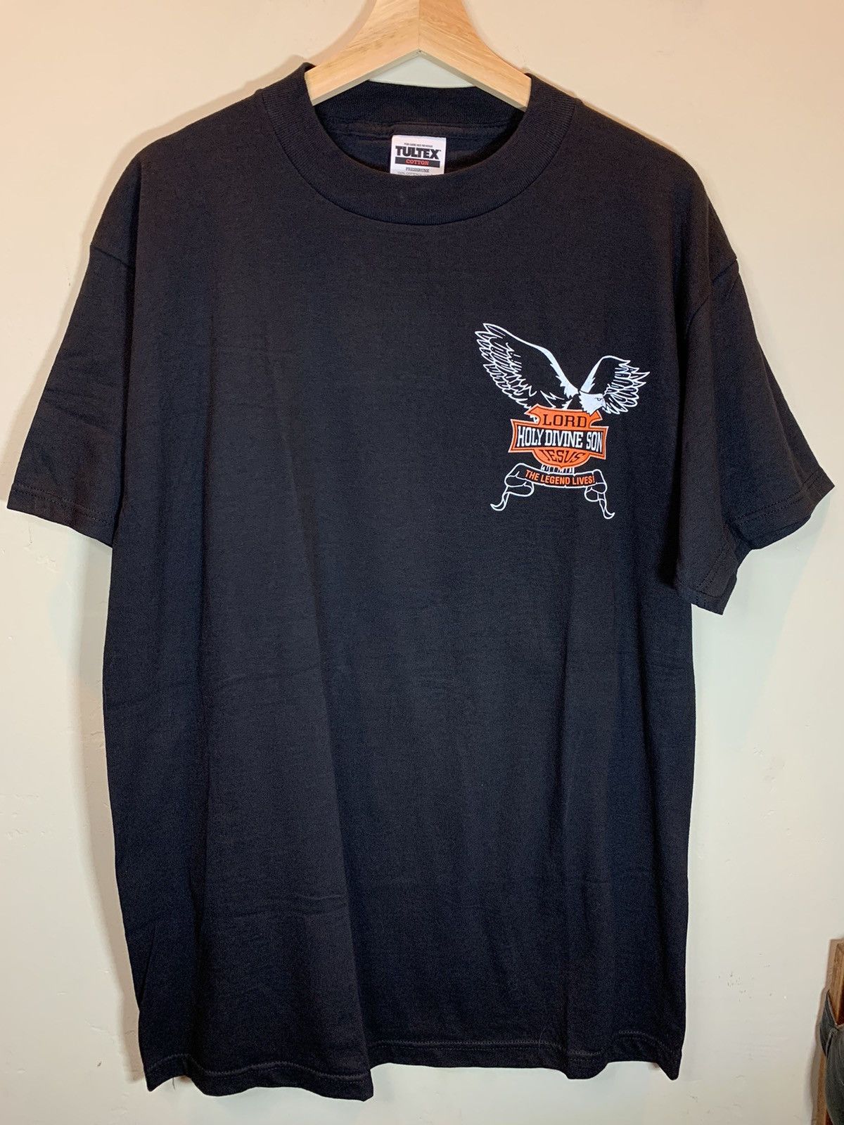 Vintage RARE Vintage Holy Divine Son Jesus Harley Biker Parody Shirt Size US L / EU 52-54 / 3 - 2 Thumbnail