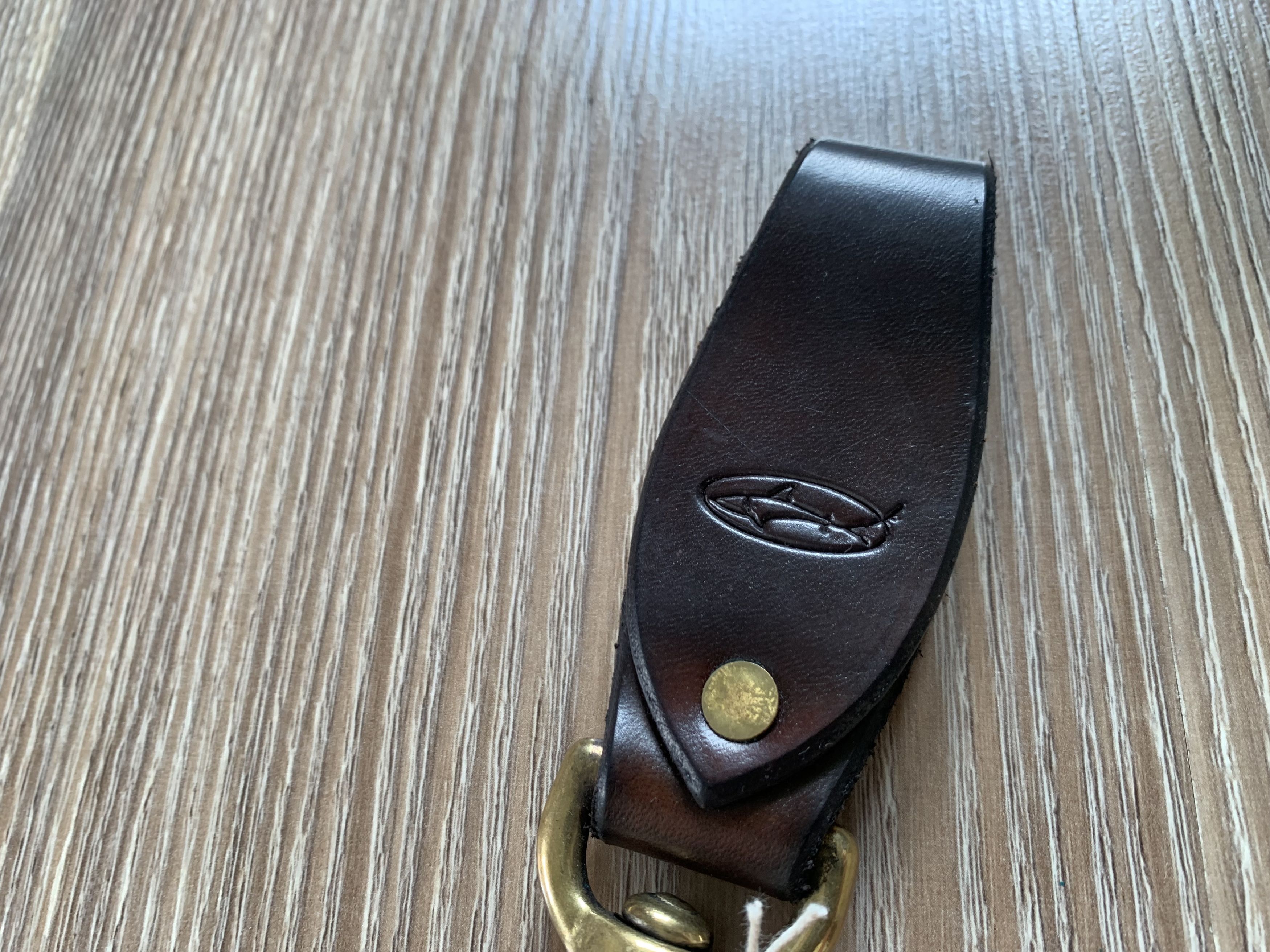 Handmade Black Heavy Leather Keychain With Carabiner Size ONE SIZE - 4 Thumbnail