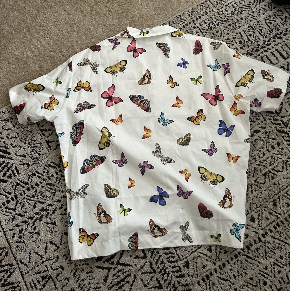 Palm Angels Palm Angels Butterfly Print Short Sleeve Bowling Shirt Size US L / EU 52-54 / 3 - 5 Thumbnail