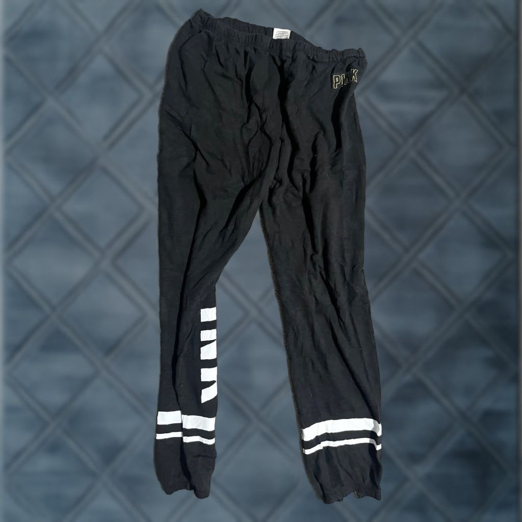 Victoria's Secret Victoria's Secret PINK Sweatpants Women S Black Jogger Drawstring Elastic Waist Logo Activewear Casual Teens Size S Womens Size 28" / US 6 / IT 42 - 1 Thumbnail