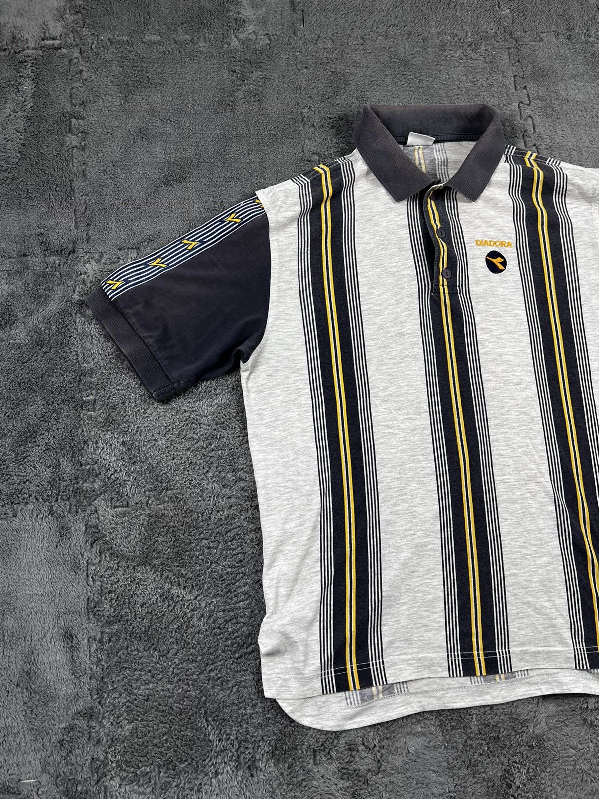 Diadora Vintage 00s Diadora Stripes Striped Polo streetwear M Size US M / EU 48-50 / 2 - 2 Thumbnail