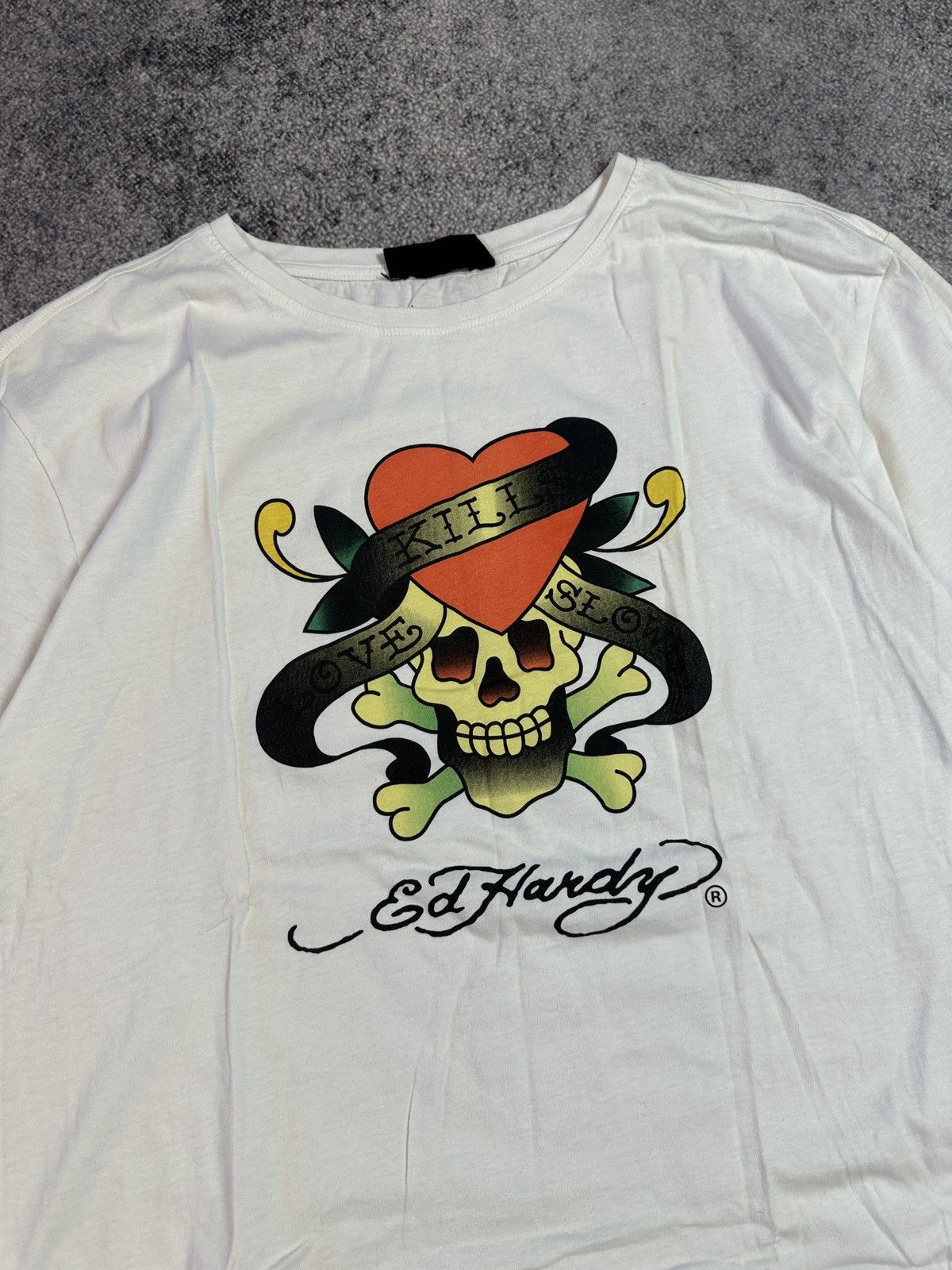 Christian Audigier × Ed Hardy Y2K Ed Hardy Christian Audigier Logo T-shirt Avant Garde Vtg Size US XL / EU 56 / 4 - 2 Thumbnail