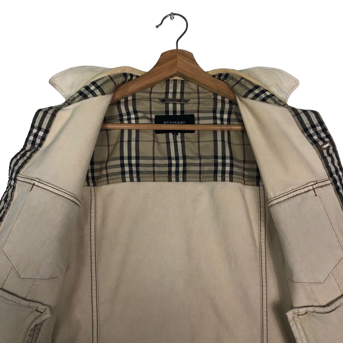Burberry 🔥Vtg Cropped Biker Jacket Corduroy Burberry Nova Check Size US M / EU 48-50 / 2 - 12 Thumbnail