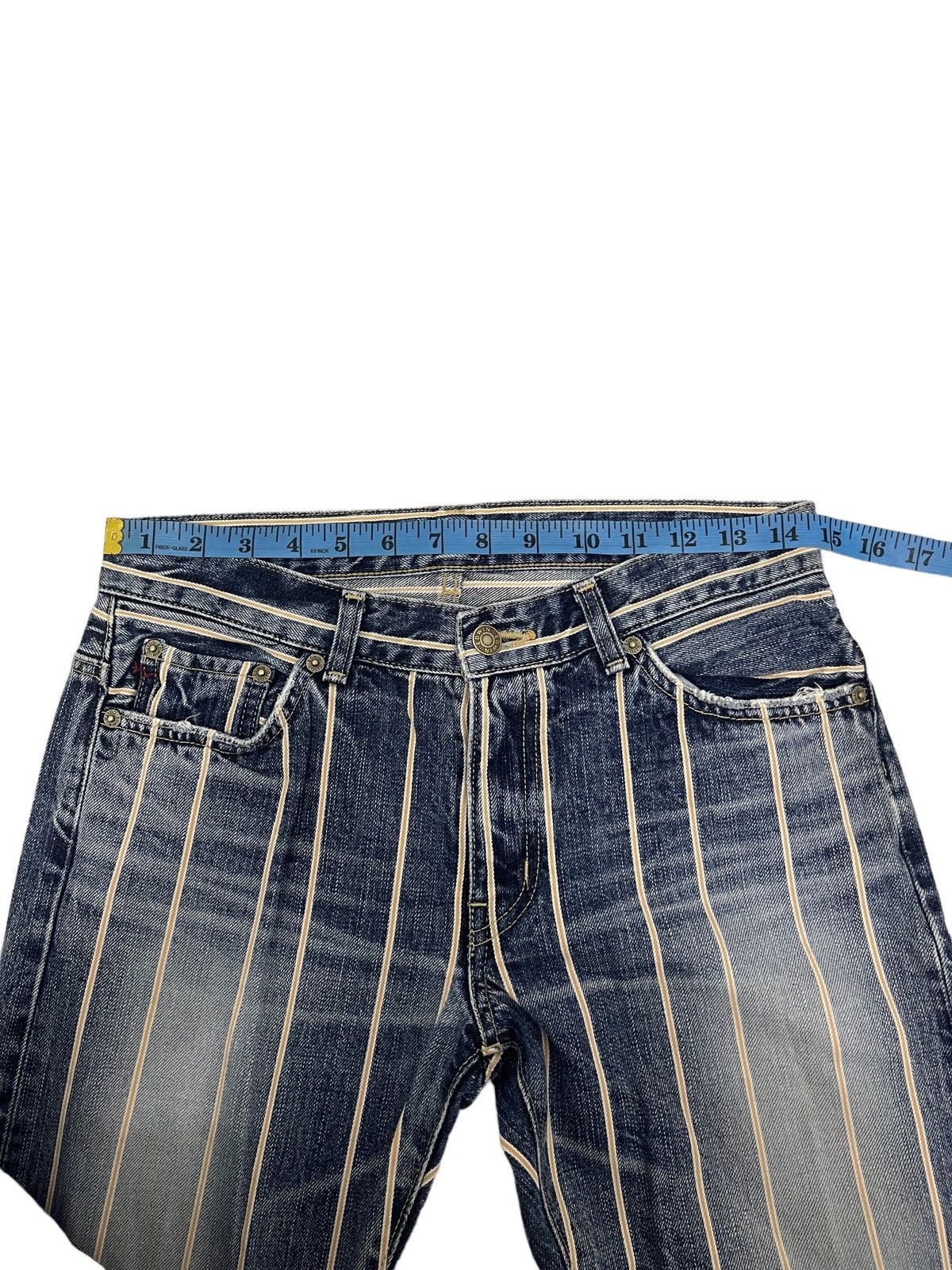 Edwin × Vintage Vintage Edwin Striped Flare Disclosed Denim Jeans Size US 29 - 18 Thumbnail