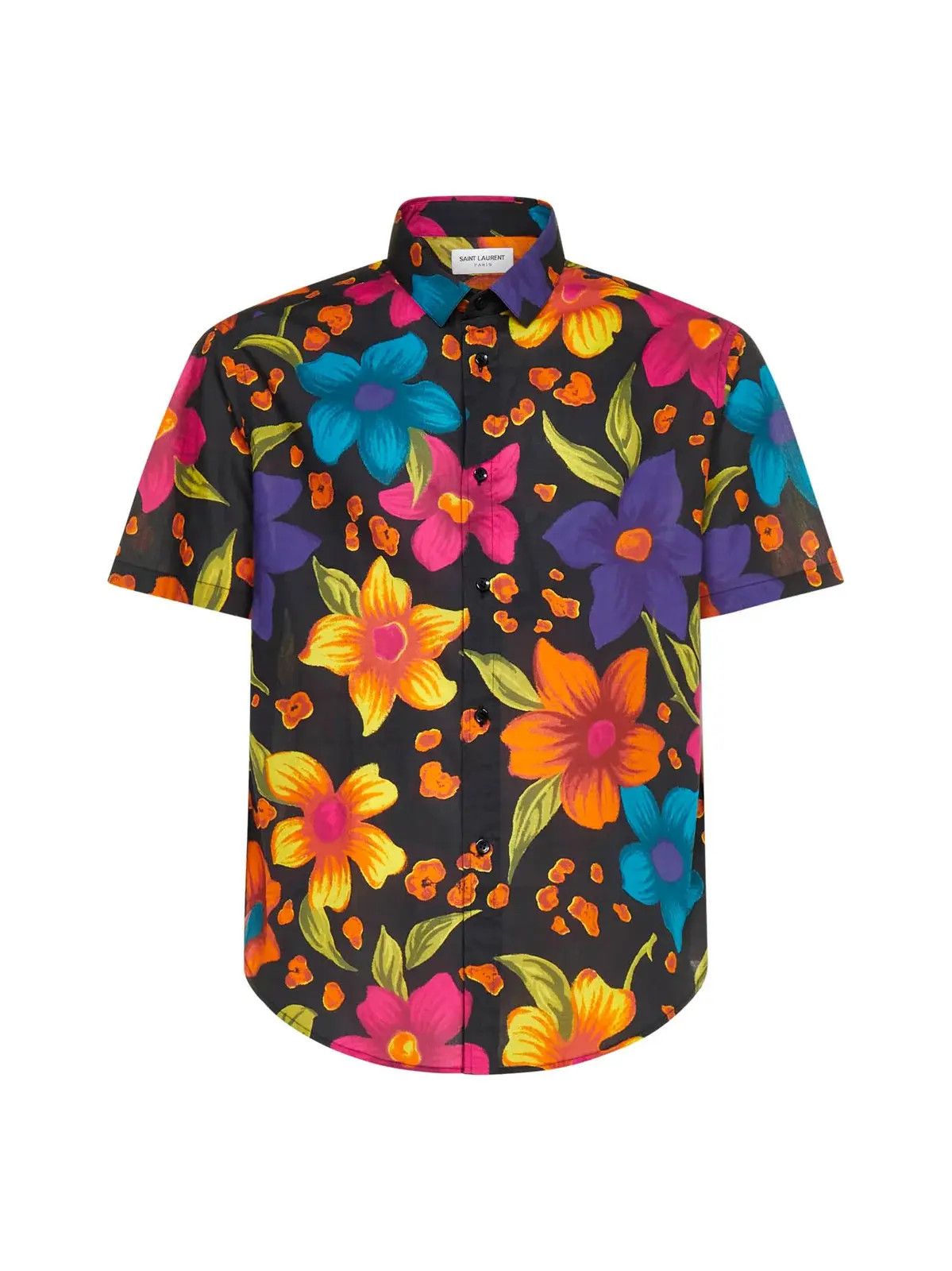 Saint Laurent Paris o1s1wg111224 Floral Cotton Collar Shirt in Multicolor Size US XS / EU 42 / 0 - 1 Thumbnail