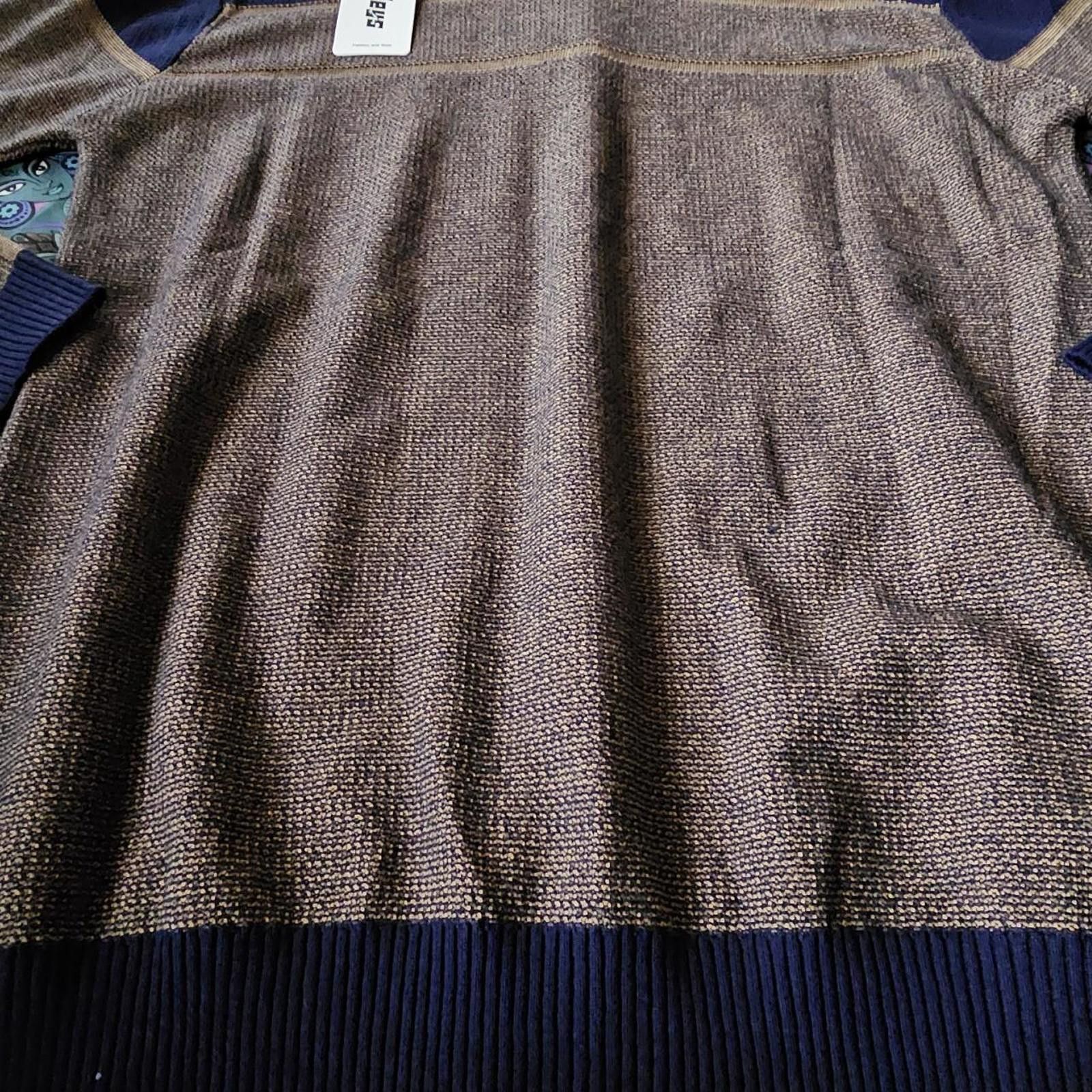 Designer Men's Brown and Navy Sweater Size US L / EU 52-54 / 3 - 7 Thumbnail